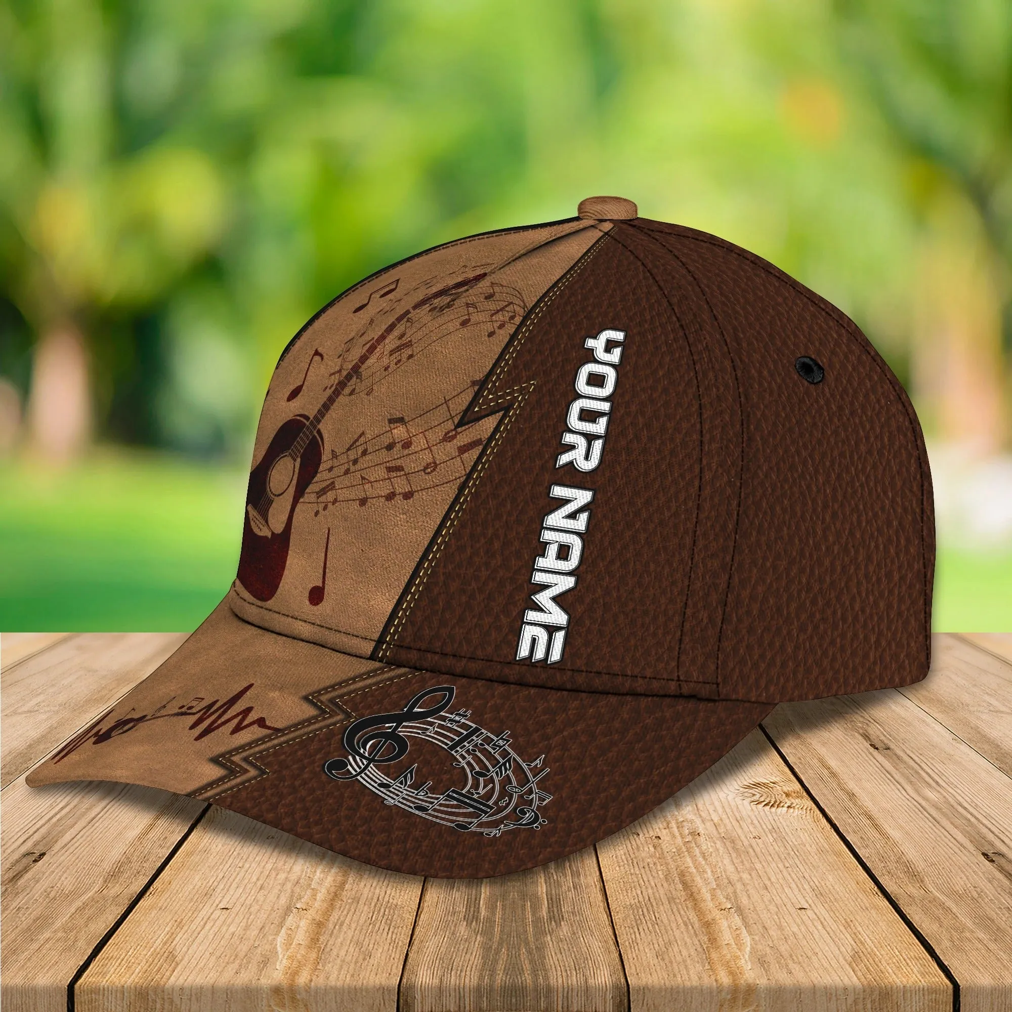 Custom Guitar Cap Hat Or Guitarist Man Travel Summer Cap Hat, Present To Guitar And Music Lovers