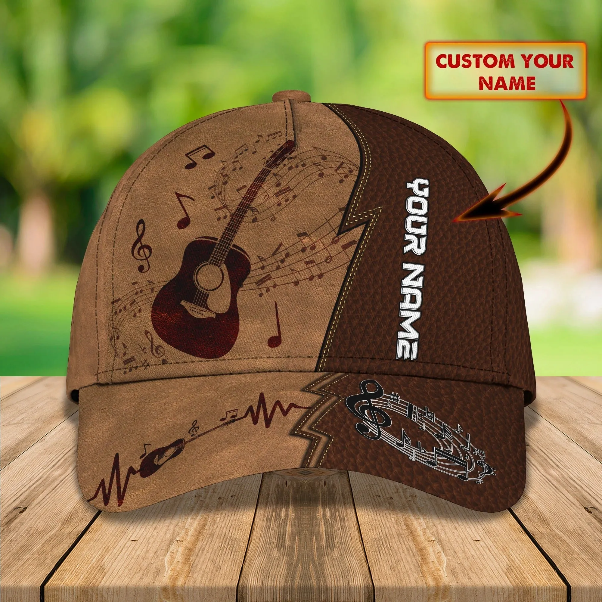 Custom Guitar Cap Hat Or Guitarist Man Travel Summer Cap Hat, Present To Guitar And Music Lovers