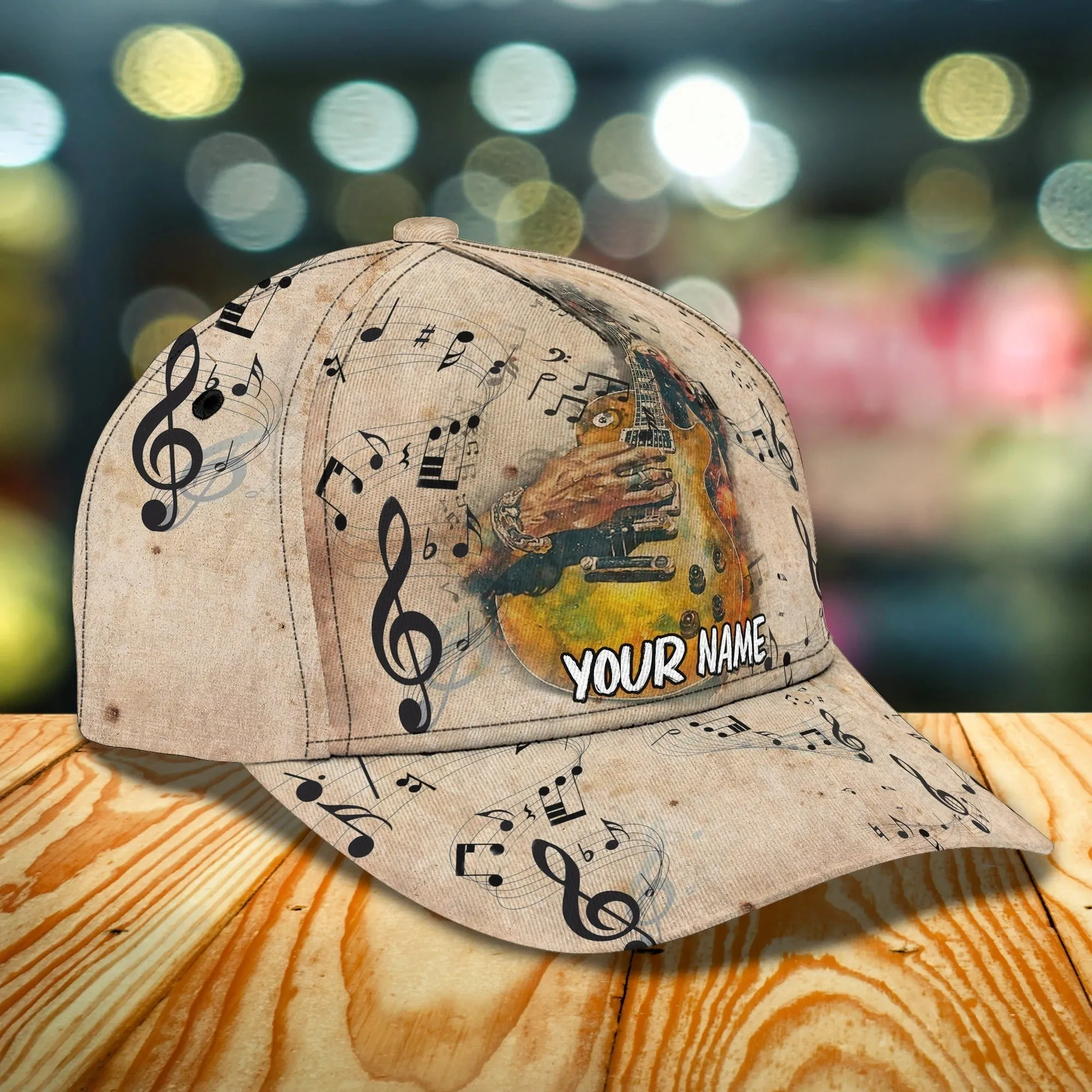 Custom Name Baseball Guitar Cap For Men And Woman, Musican 3D Cap, Guitarist Cap Hat For Summer
