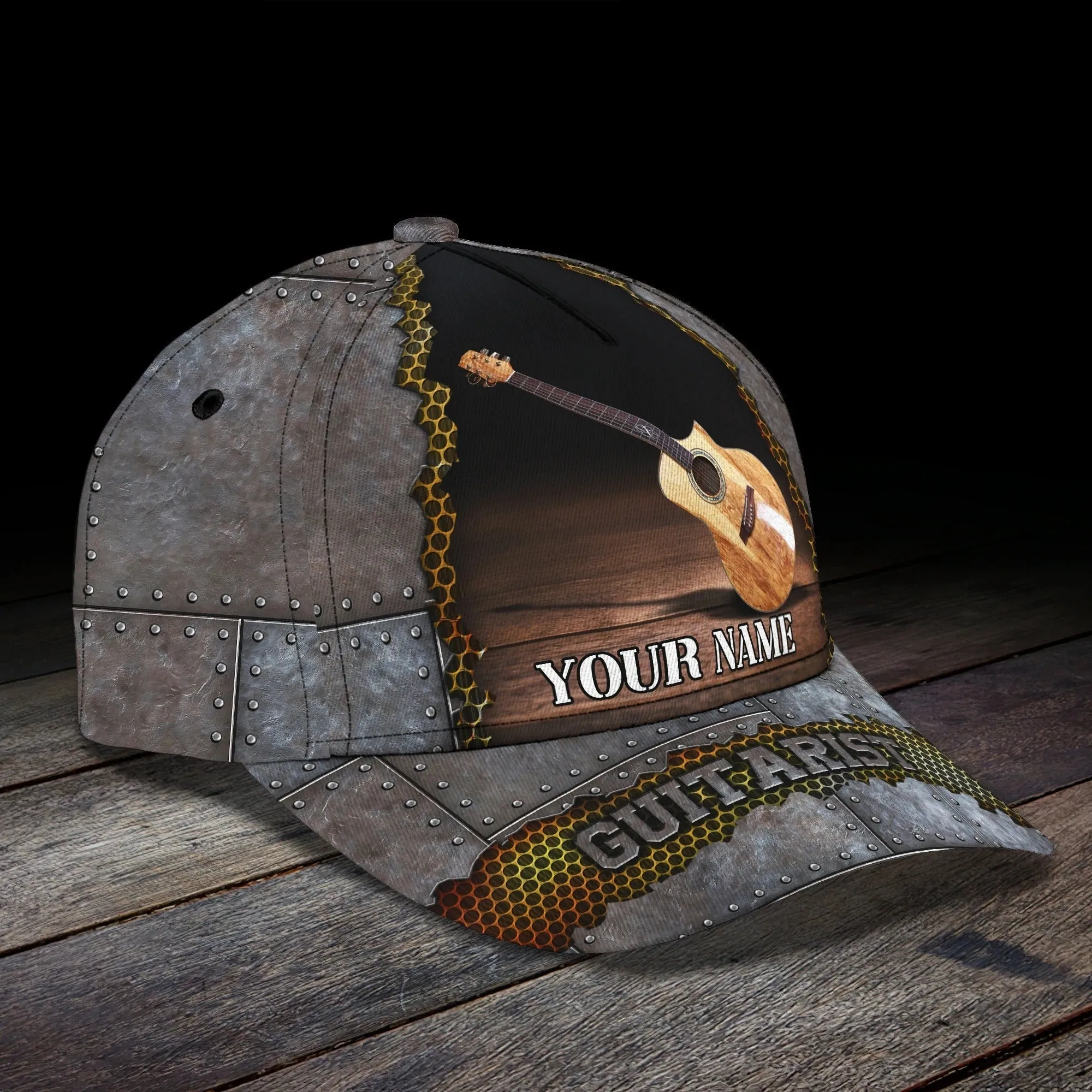 Custom Name Baseball Guitar Cap For Men And Woman, Musican 3D Cap, Guitarist Cap Hat For Summer