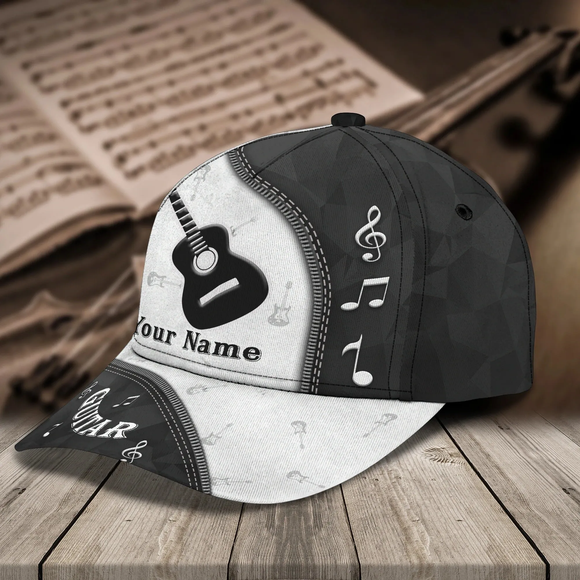 Custom Name Baseball Guitar Cap For Men And Woman, Musican 3D Cap, Guitarist Cap Hat For Summer
