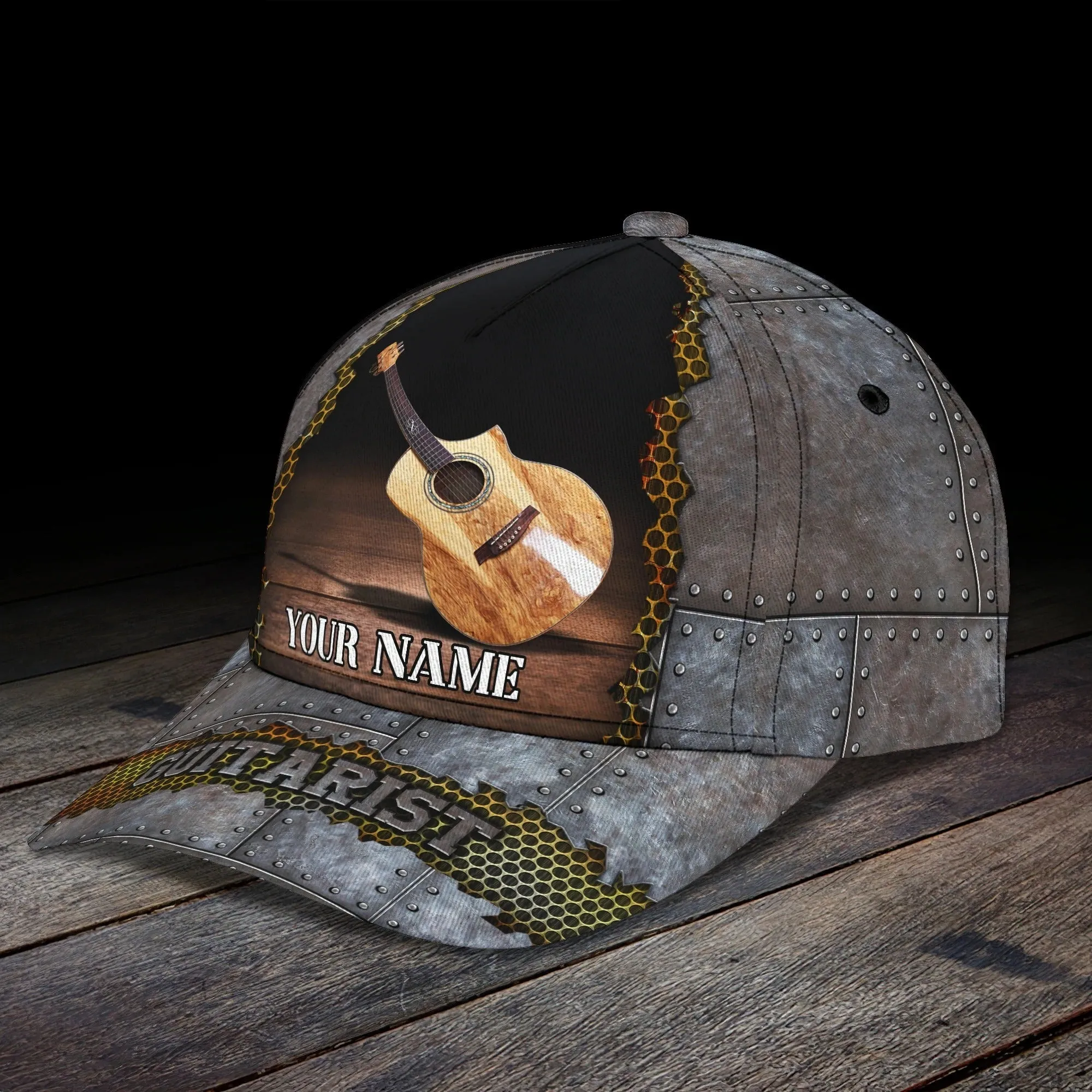 Custom Name Baseball Guitar Cap For Men And Woman, Musican 3D Cap, Guitarist Cap Hat For Summer