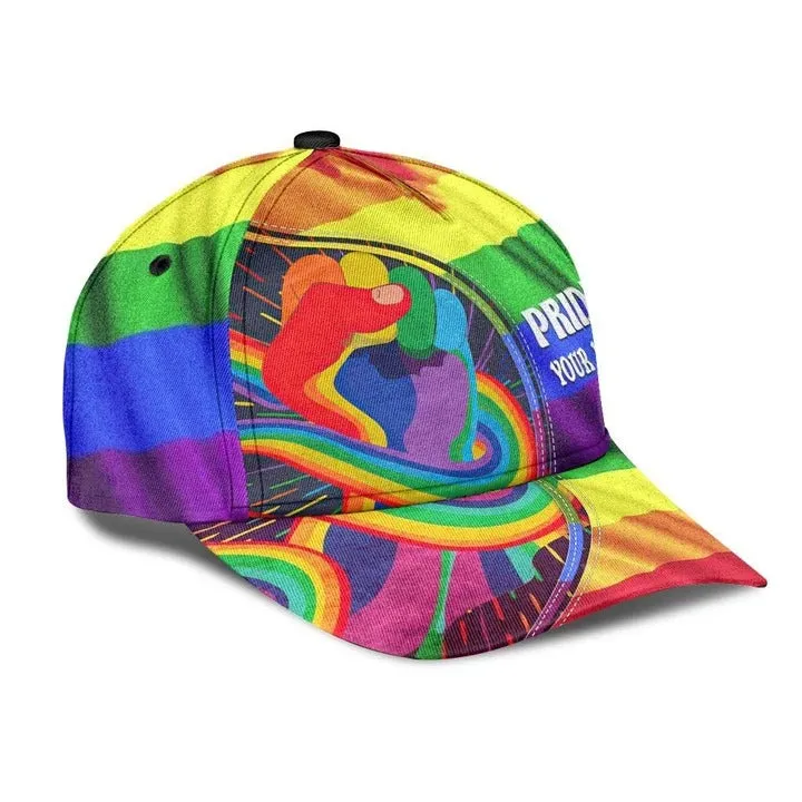 Customized With Name Pride Baseball Cap, Stop Hating LGBT Printing 3D Baseball Cap Hat, Lesbian Gifts