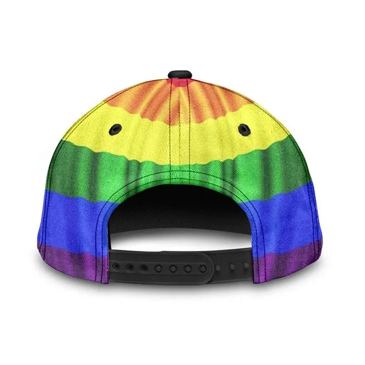 Customized With Name Pride Baseball Cap, Stop Hating LGBT Printing 3D Baseball Cap Hat, Lesbian Gifts