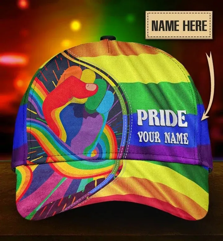 Customized With Name Pride Baseball Cap, Stop Hating LGBT Printing 3D Baseball Cap Hat, Lesbian Gifts