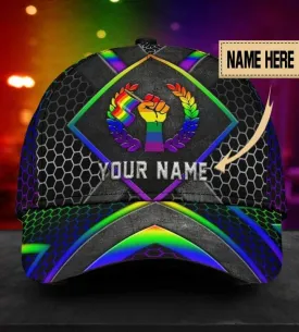 Customized With Name Pride Baseball Cap, Stop Hating LGBT Printing 3D Baseball Cap Hat, Lesbian Gifts