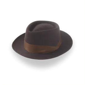 Dark Brown Diamond Crown Jazz Fedora in Smooth Fur Felt | The Roamer