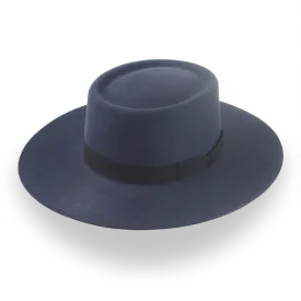 Dark Grey Luxury Western Flat Bill Hat in Vaquero Style | The Mesa