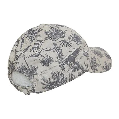 Decky 245 - Tropical Polo Cap, Island Print Relaxed Dad Hat - CASE Pricing