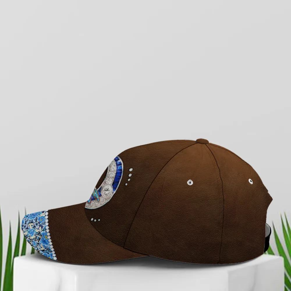 Dragonfly Crescent Jewel Leather Style Baseball Cap Coolspod