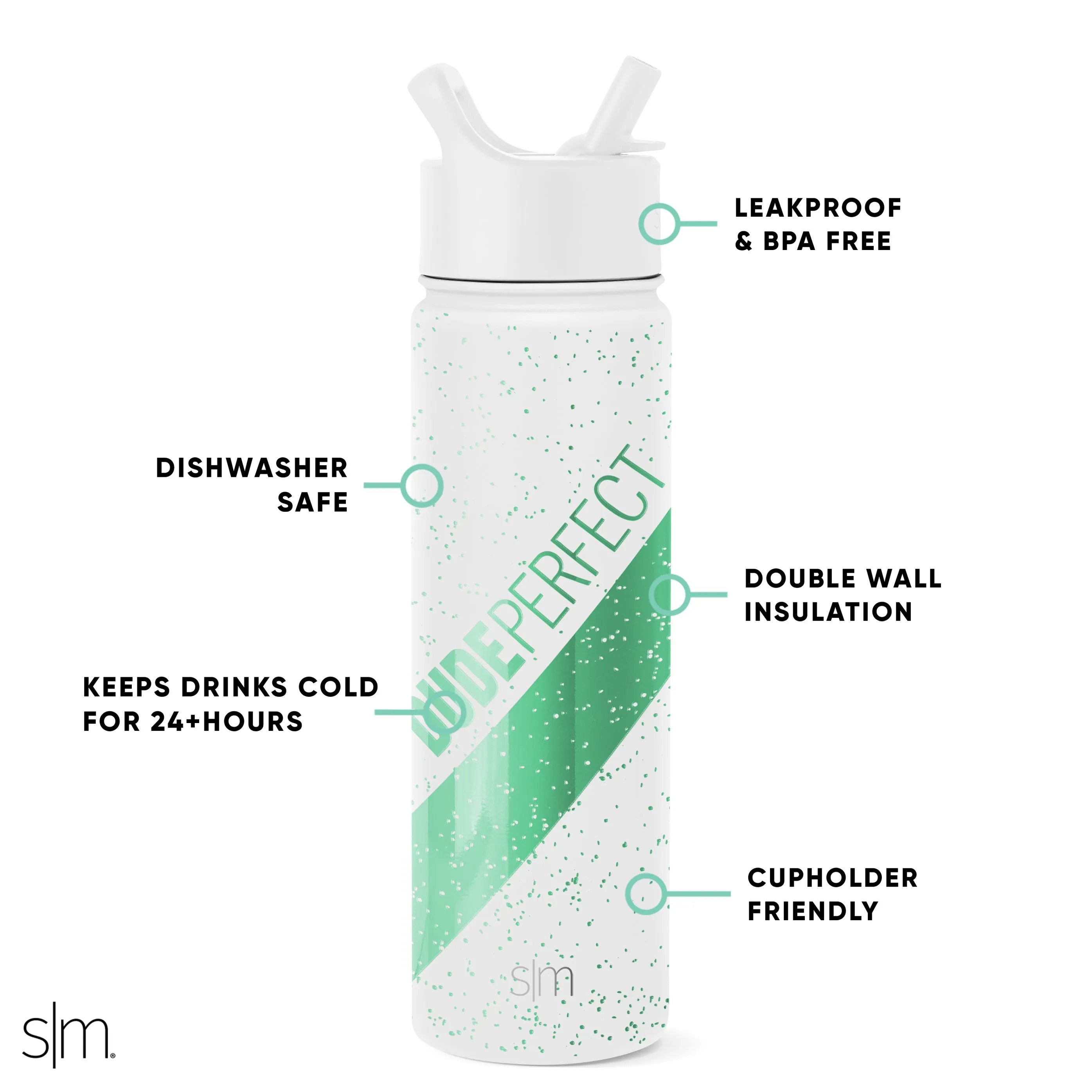 Dude Perfect Summit Water Bottle with Straw Lid