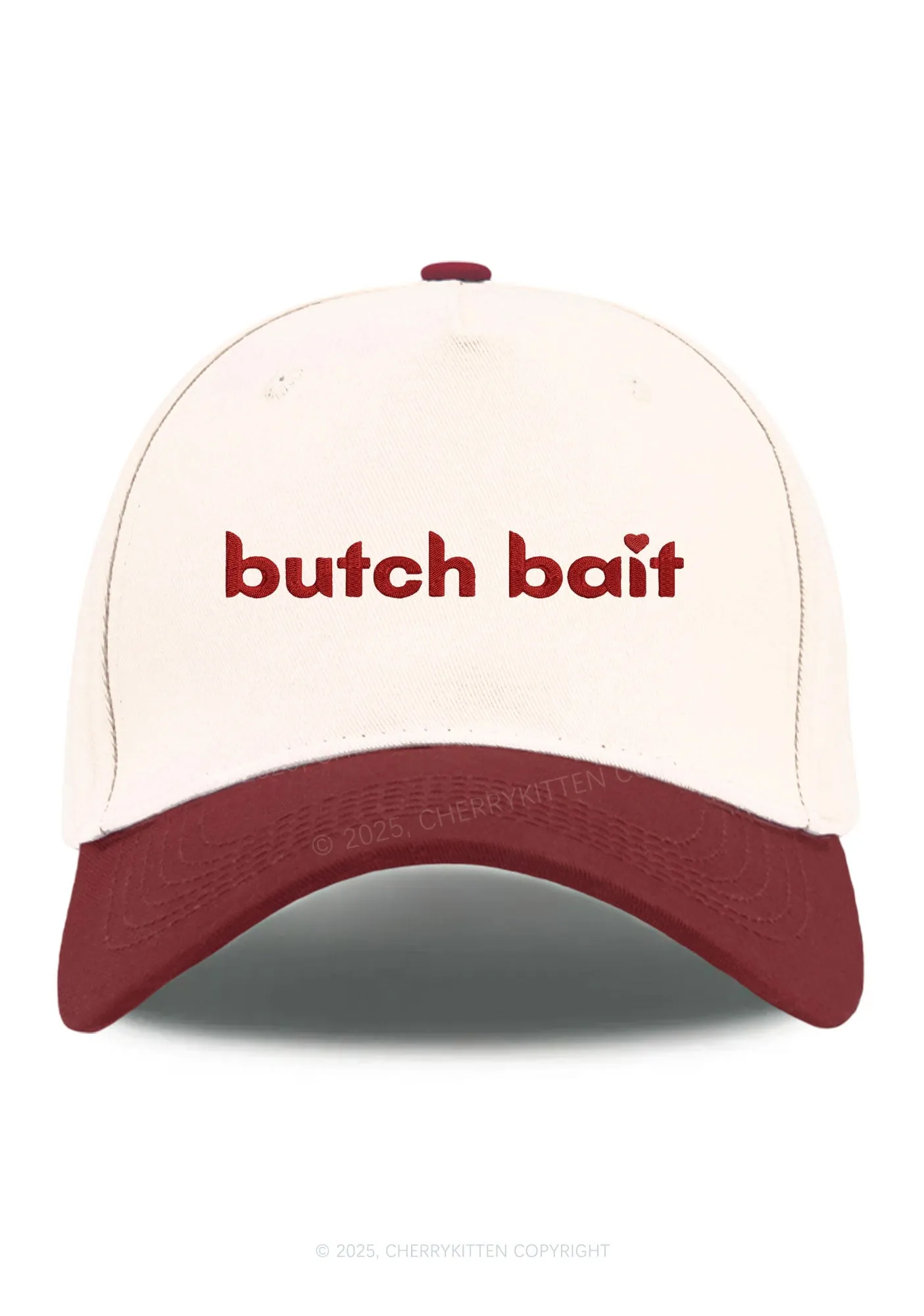 Embroidered Butch Bait Heart Pride Y2K Color Block Baseball Cap Cherrykitten