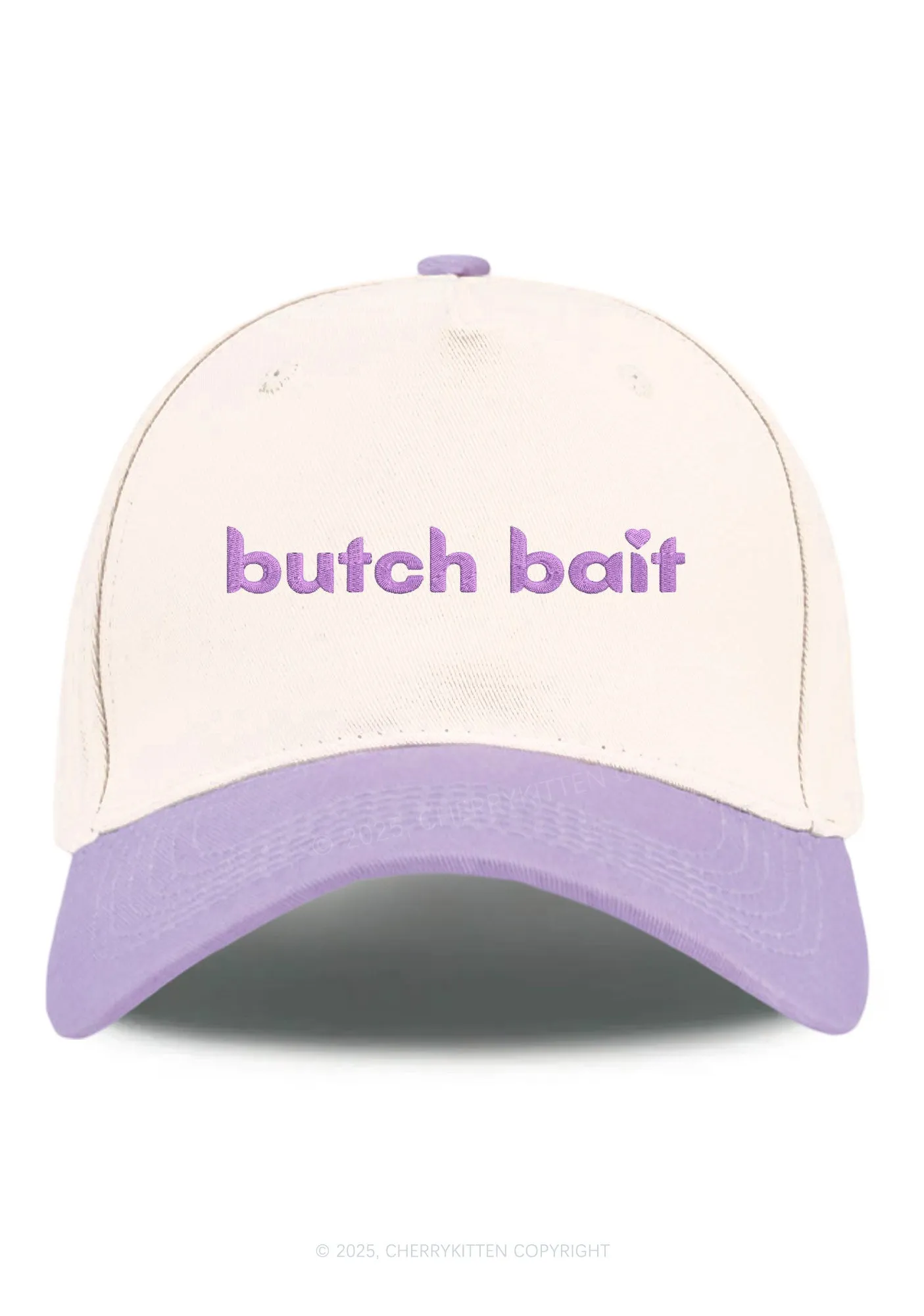 Embroidered Butch Bait Heart Pride Y2K Color Block Baseball Cap Cherrykitten