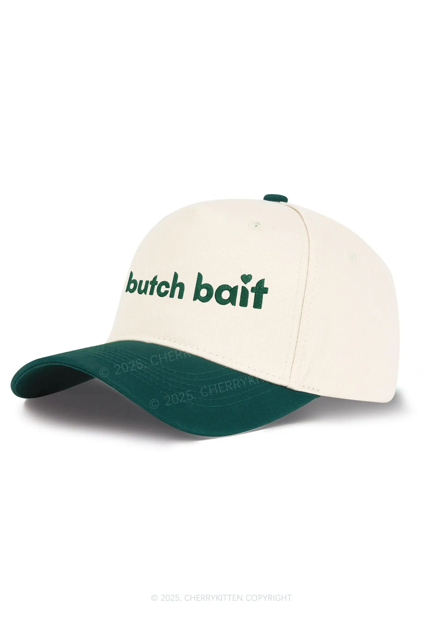 Embroidered Butch Bait Heart Pride Y2K Color Block Baseball Cap Cherrykitten