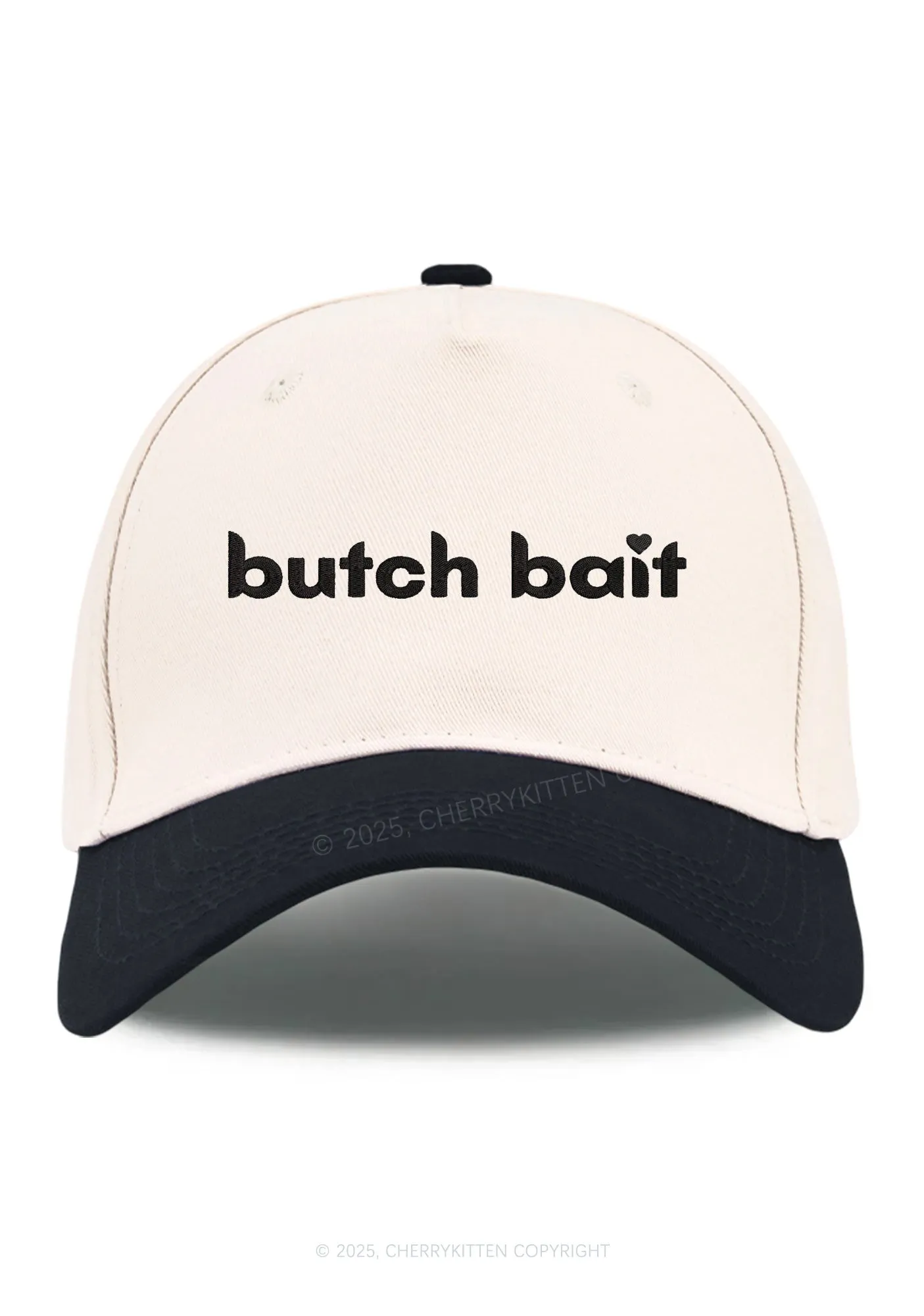 Embroidered Butch Bait Heart Pride Y2K Color Block Baseball Cap Cherrykitten