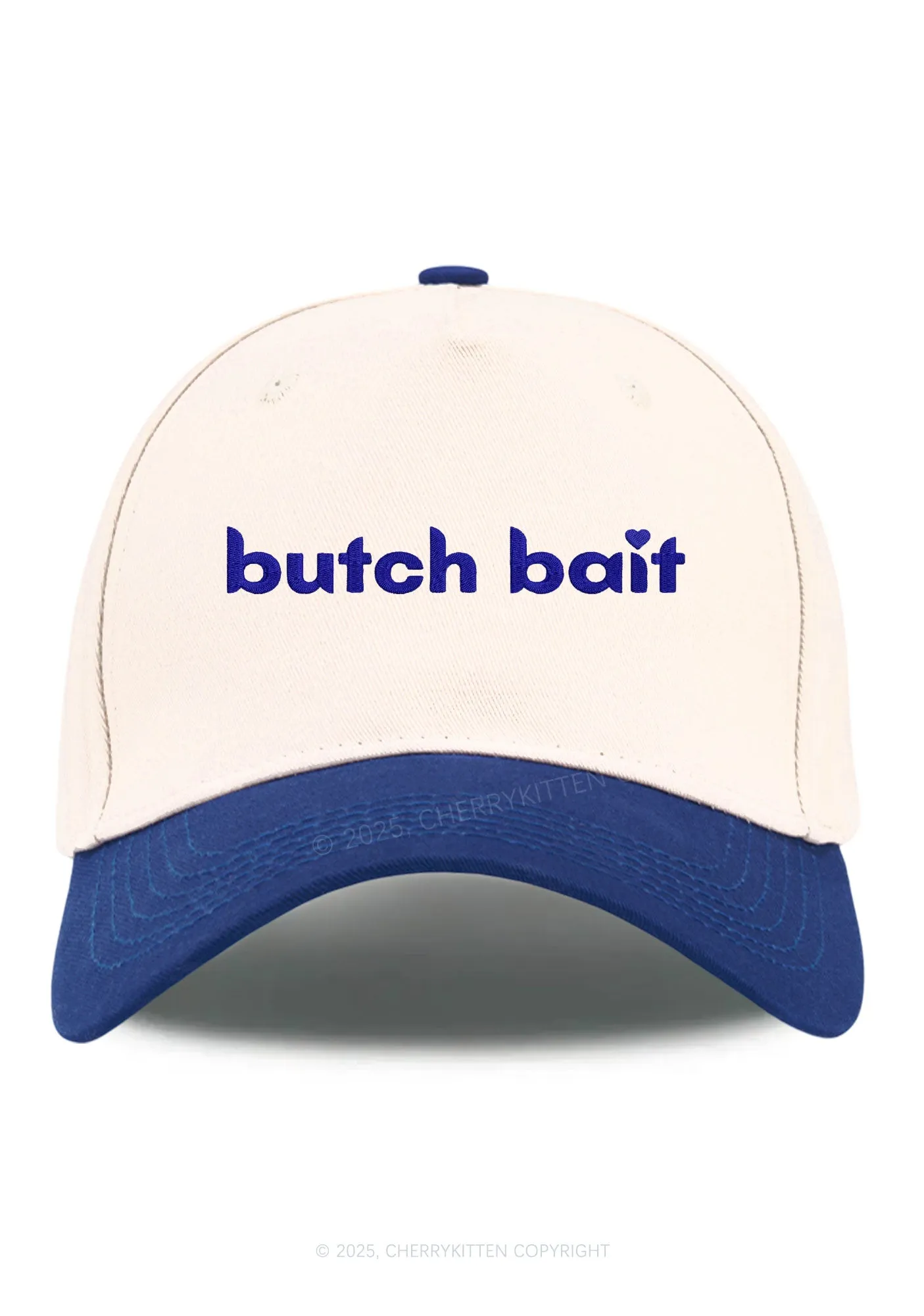 Embroidered Butch Bait Heart Pride Y2K Color Block Baseball Cap Cherrykitten