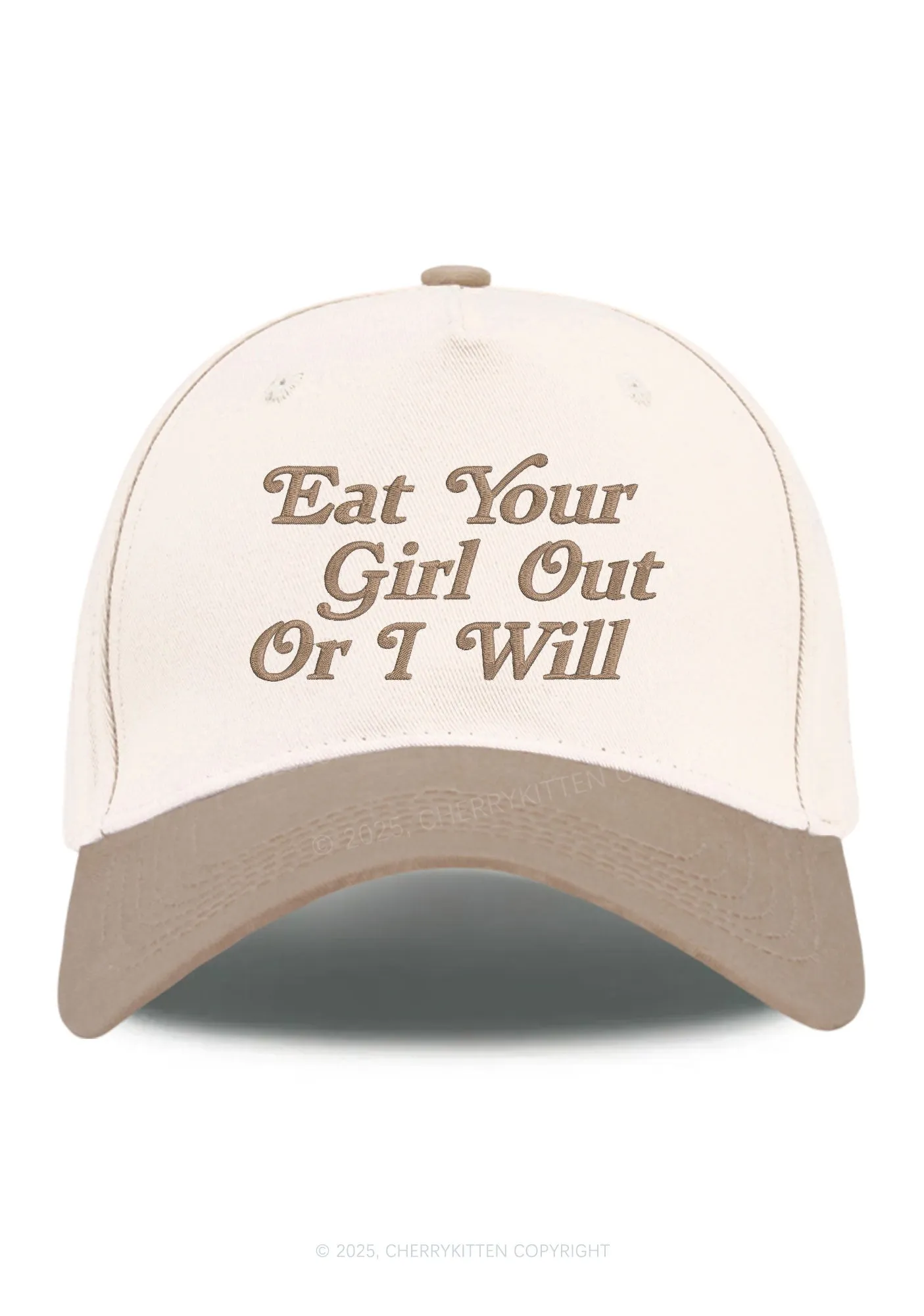 Embroidered Eat Your Girl Out Pride Y2K Color Block Baseball Cap Cherrykitten