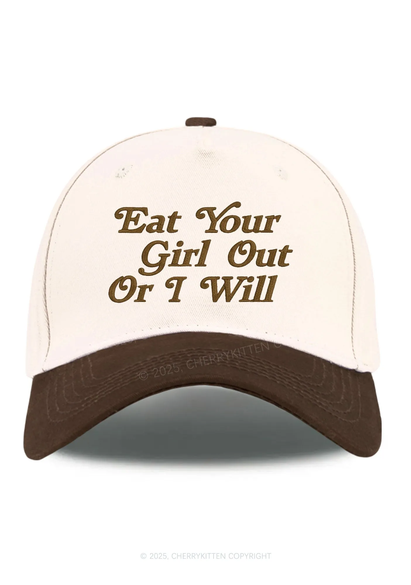 Embroidered Eat Your Girl Out Pride Y2K Color Block Baseball Cap Cherrykitten