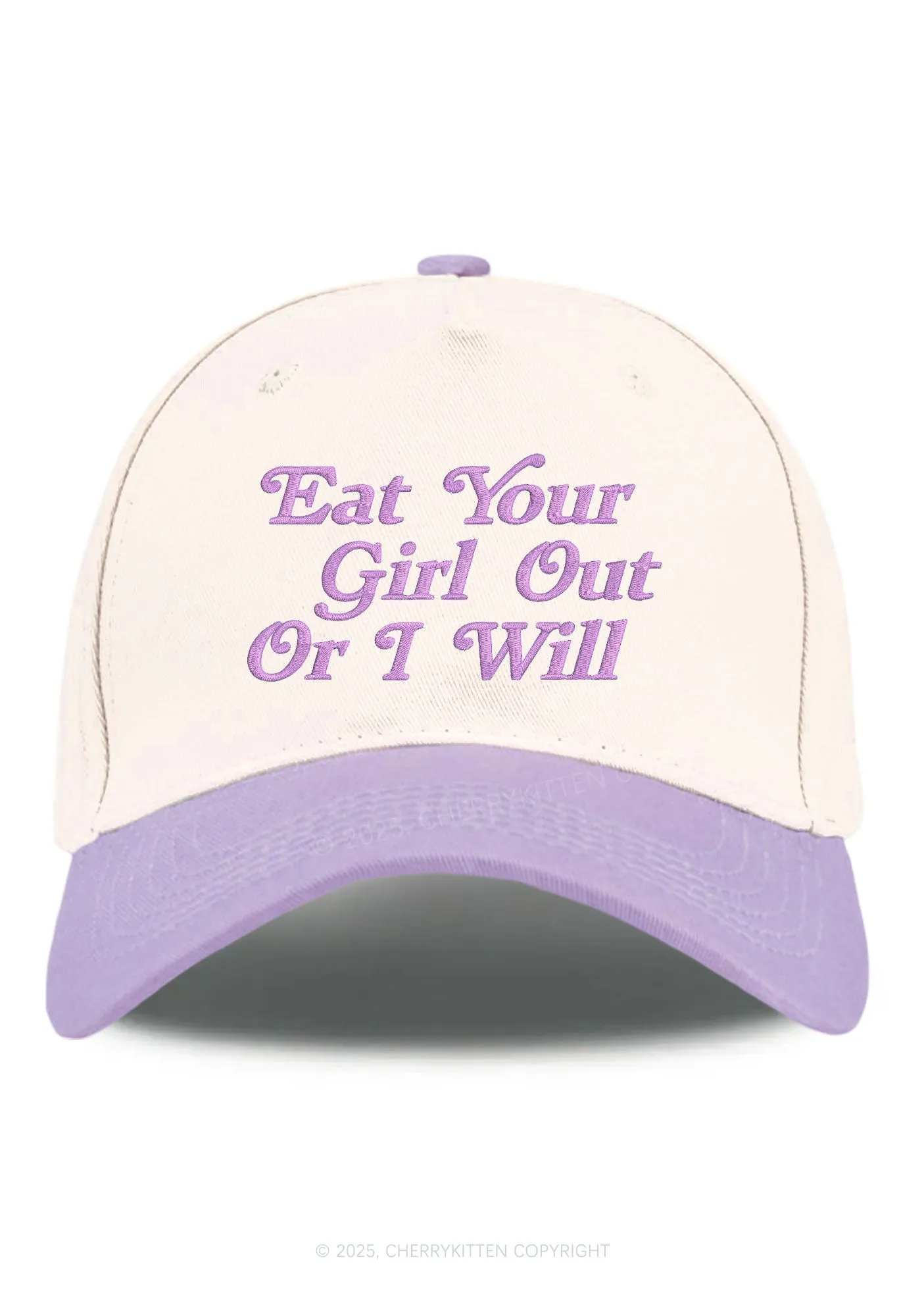 Embroidered Eat Your Girl Out Pride Y2K Color Block Baseball Cap Cherrykitten