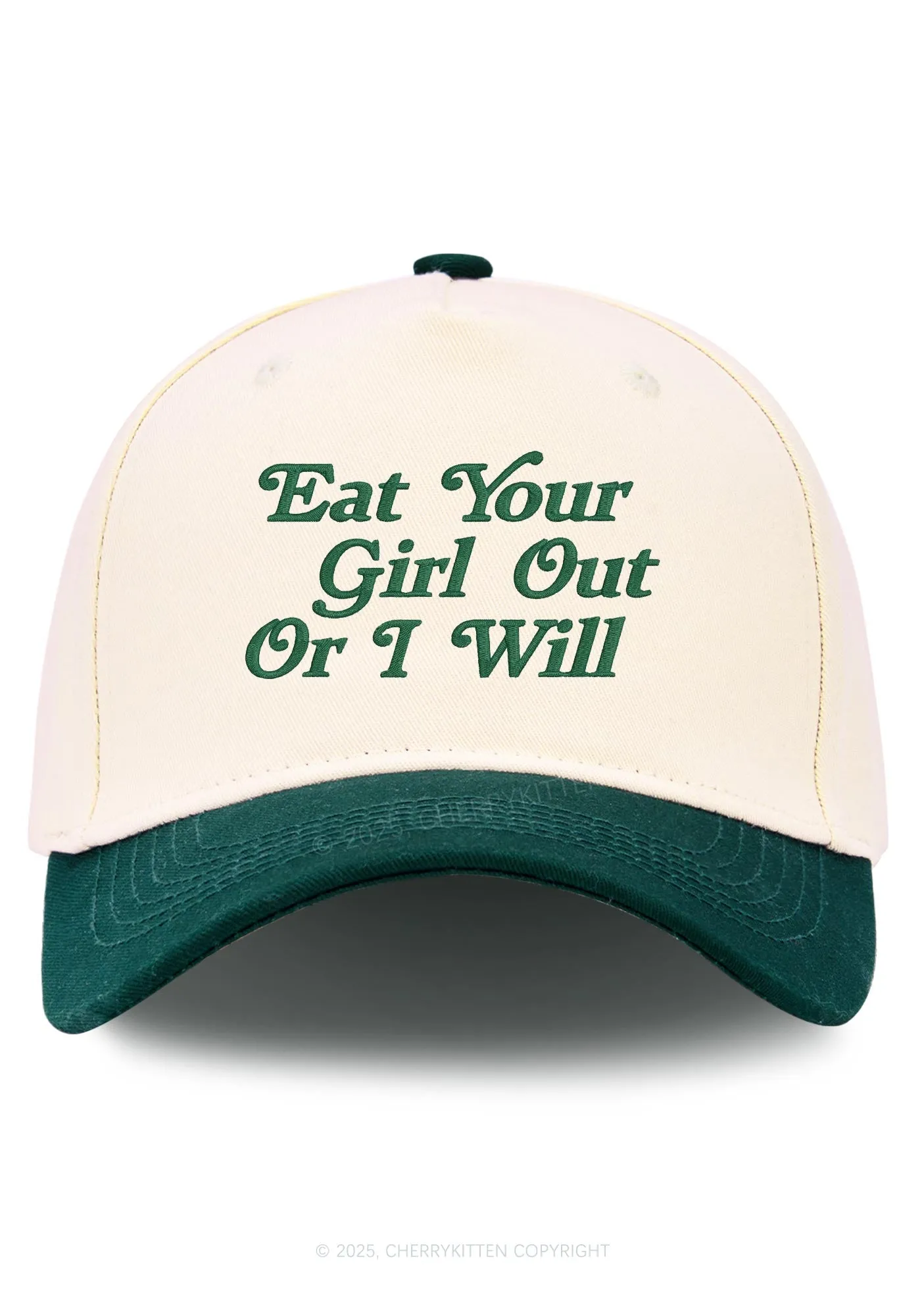 Embroidered Eat Your Girl Out Pride Y2K Color Block Baseball Cap Cherrykitten