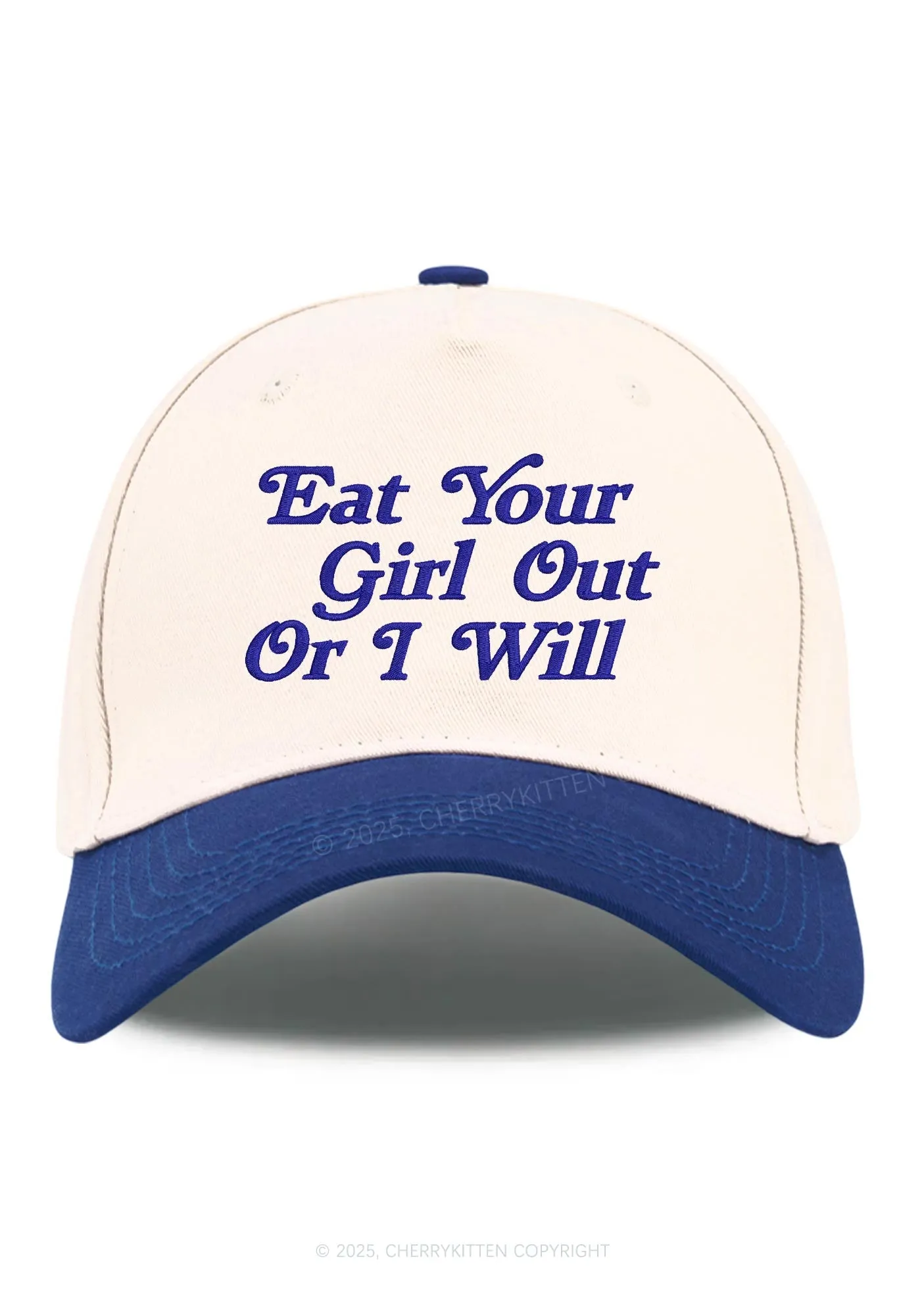 Embroidered Eat Your Girl Out Pride Y2K Color Block Baseball Cap Cherrykitten
