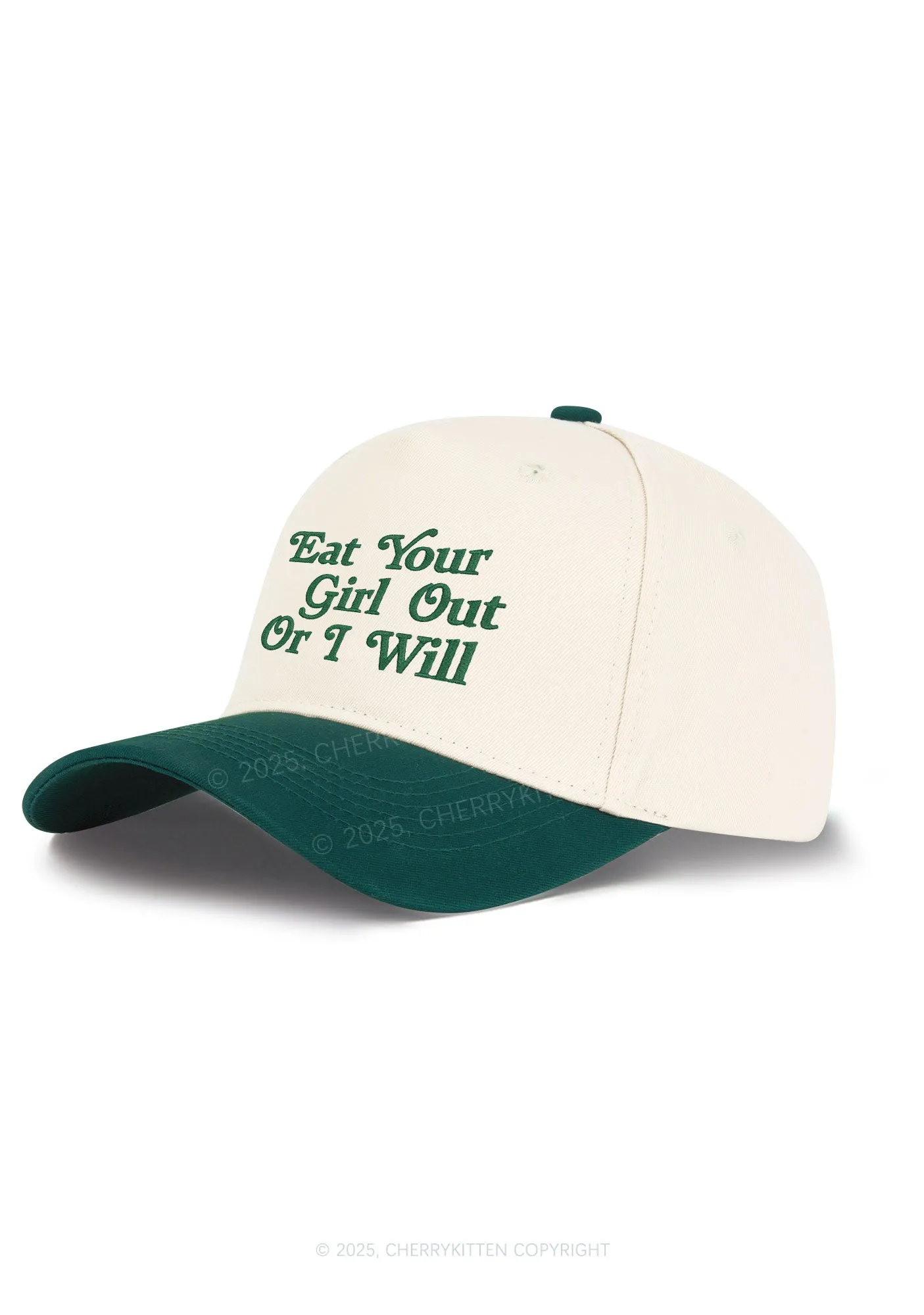 Embroidered Eat Your Girl Out Pride Y2K Color Block Baseball Cap Cherrykitten
