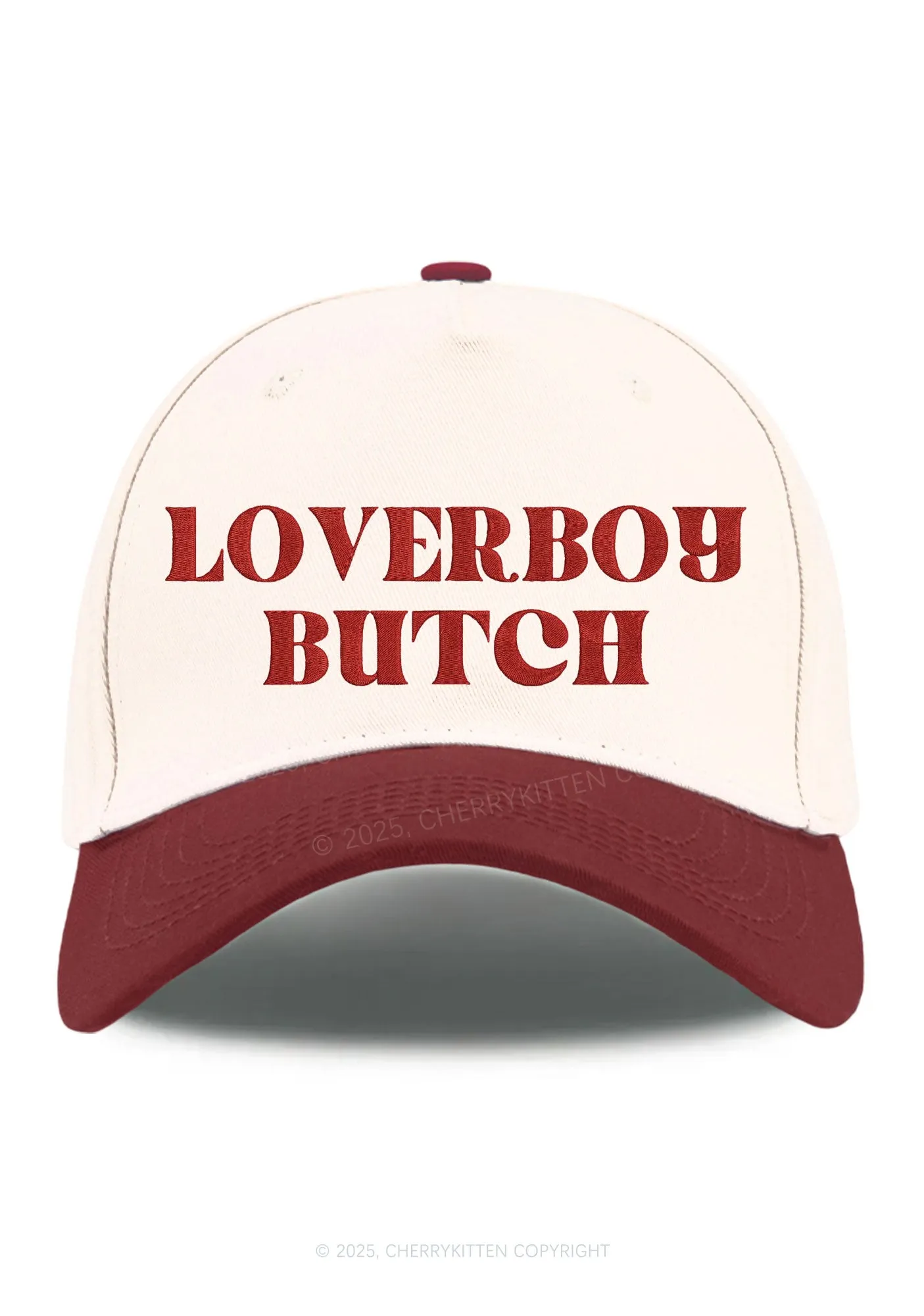 Embroidered Loverboy Butch Pride Y2K Color Block Baseball Cap Cherrykitten