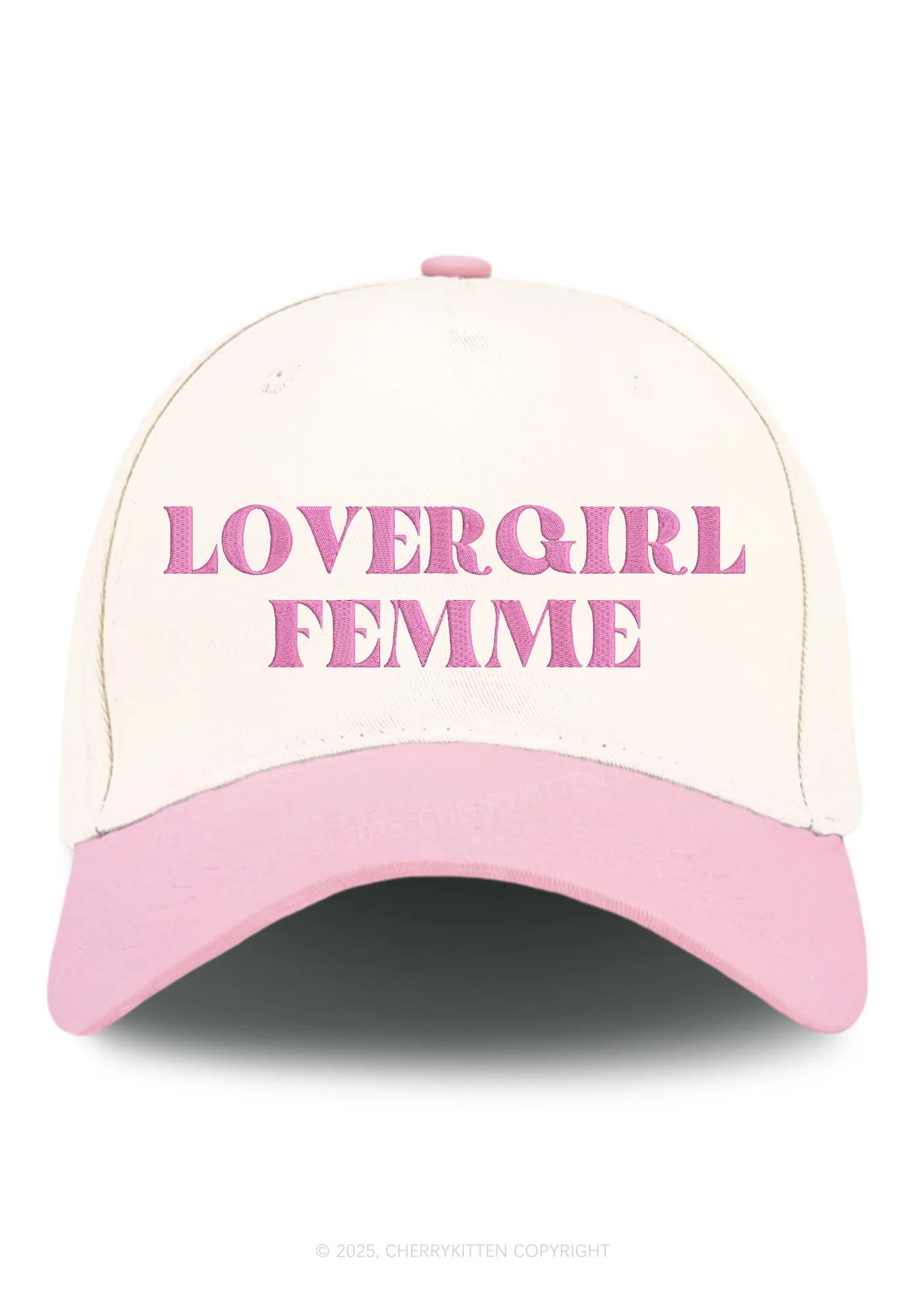 Embroidered Lovergirl Femme Pride Y2K Color Block Baseball Cap Cherrykitten