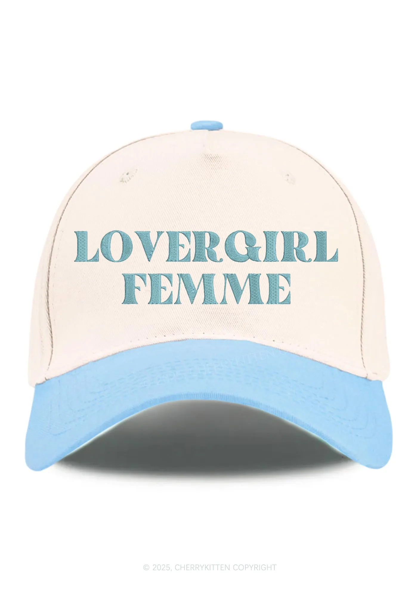 Embroidered Lovergirl Femme Pride Y2K Color Block Baseball Cap Cherrykitten