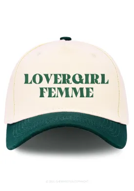Embroidered Lovergirl Femme Pride Y2K Color Block Baseball Cap Cherrykitten