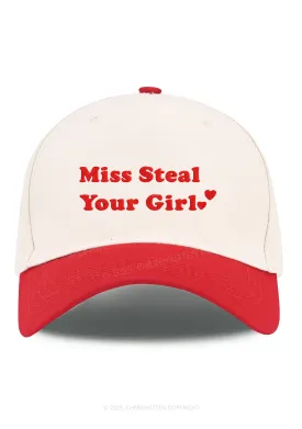 Embroidered Miss Steal Your Girl Pride Y2K Color Block Baseball Cap Cherrykitten