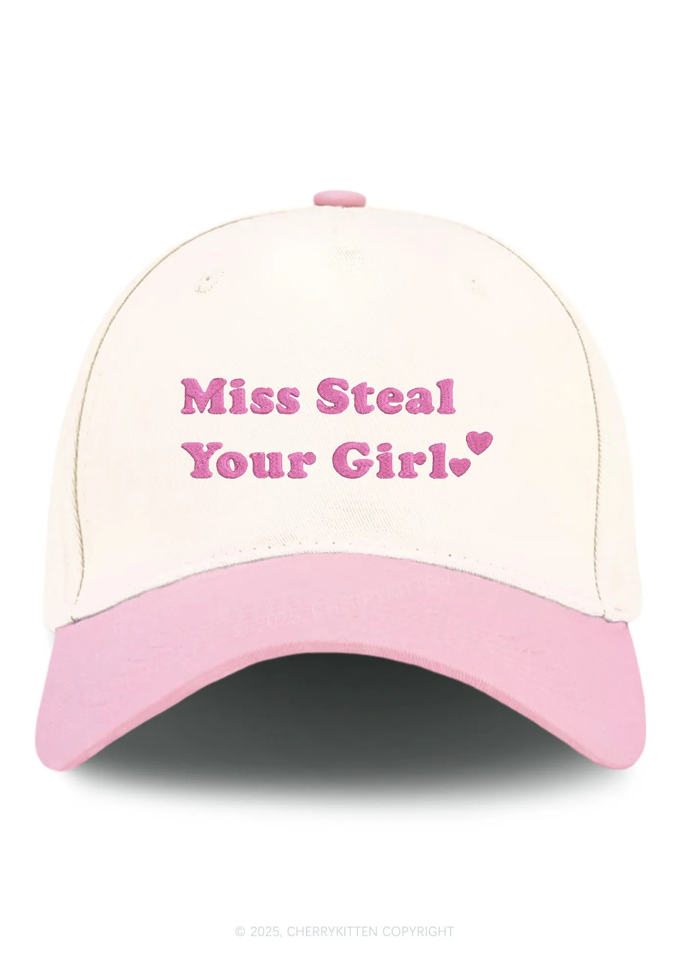 Embroidered Miss Steal Your Girl Pride Y2K Color Block Baseball Cap Cherrykitten