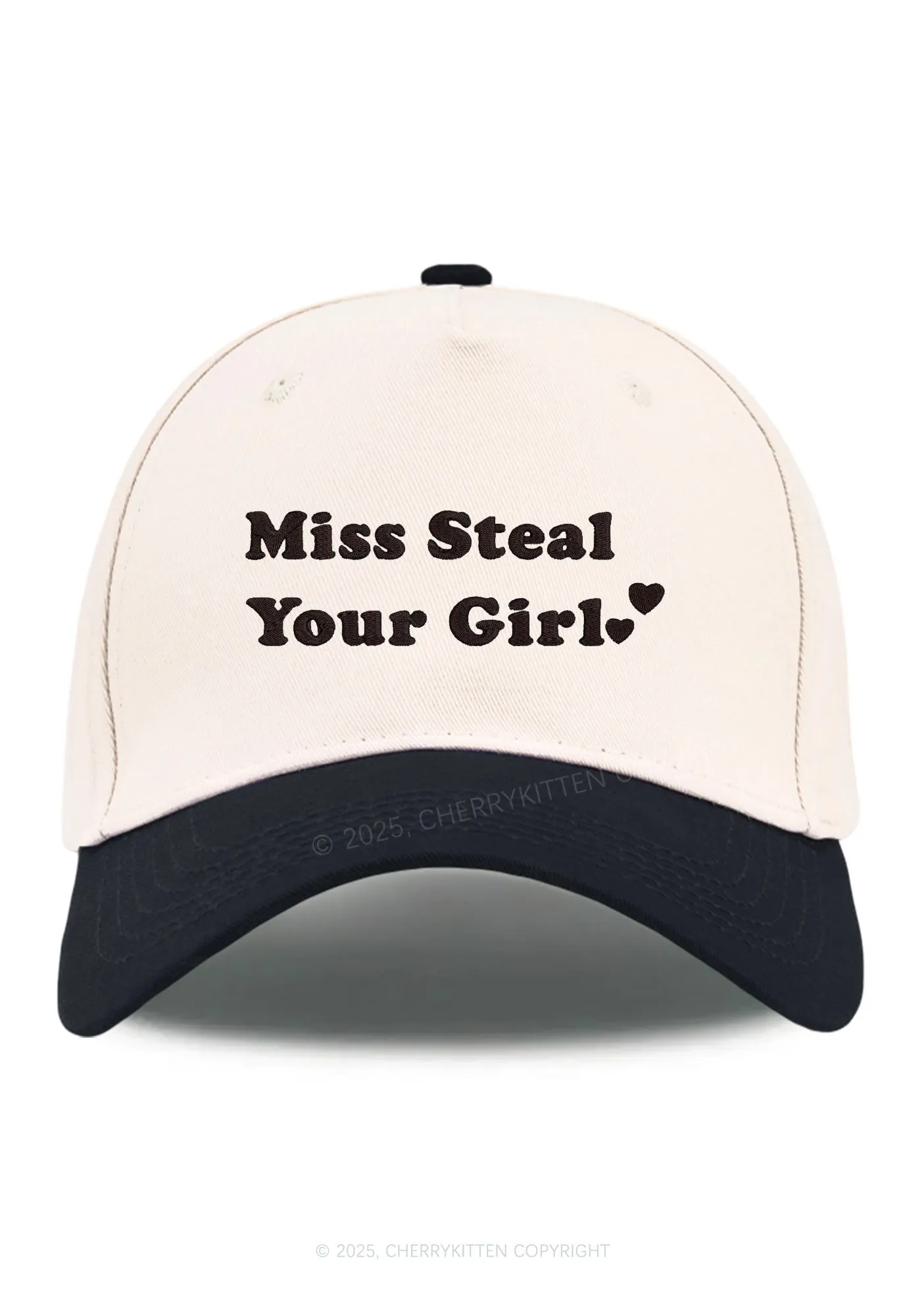 Embroidered Miss Steal Your Girl Pride Y2K Color Block Baseball Cap Cherrykitten