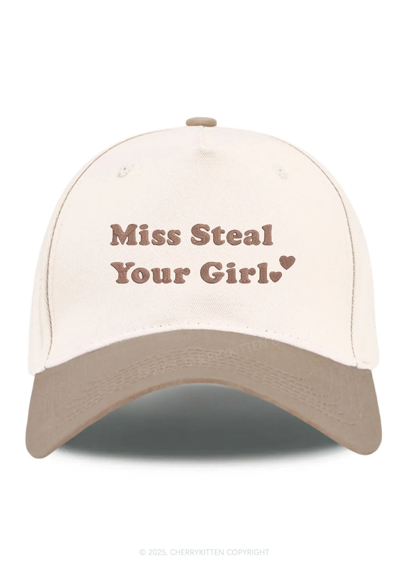 Embroidered Miss Steal Your Girl Pride Y2K Color Block Baseball Cap Cherrykitten