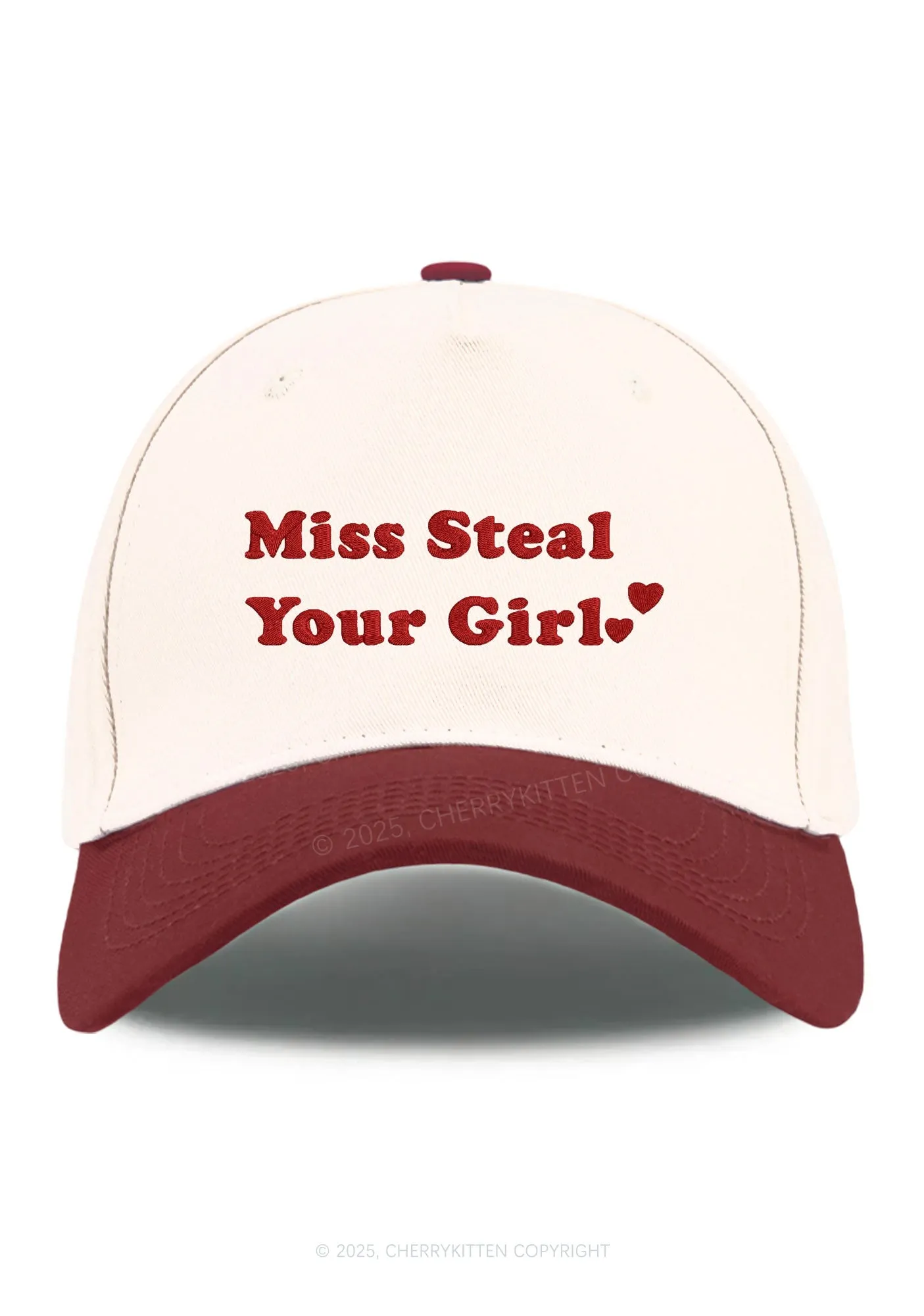 Embroidered Miss Steal Your Girl Pride Y2K Color Block Baseball Cap Cherrykitten