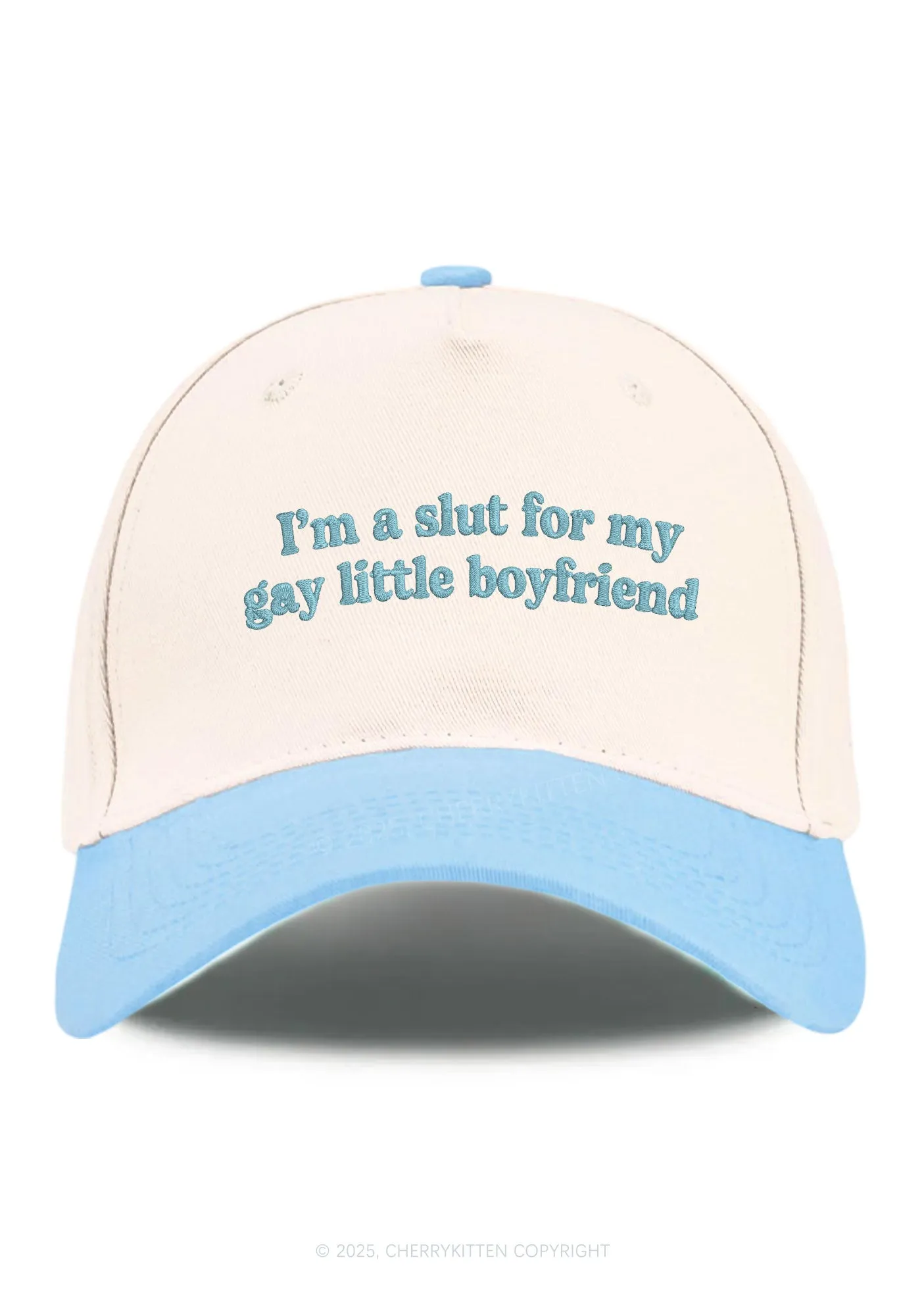 Embroidered Slxt For My Gay BF Pride Y2K Color Block Baseball Cap Cherrykitten