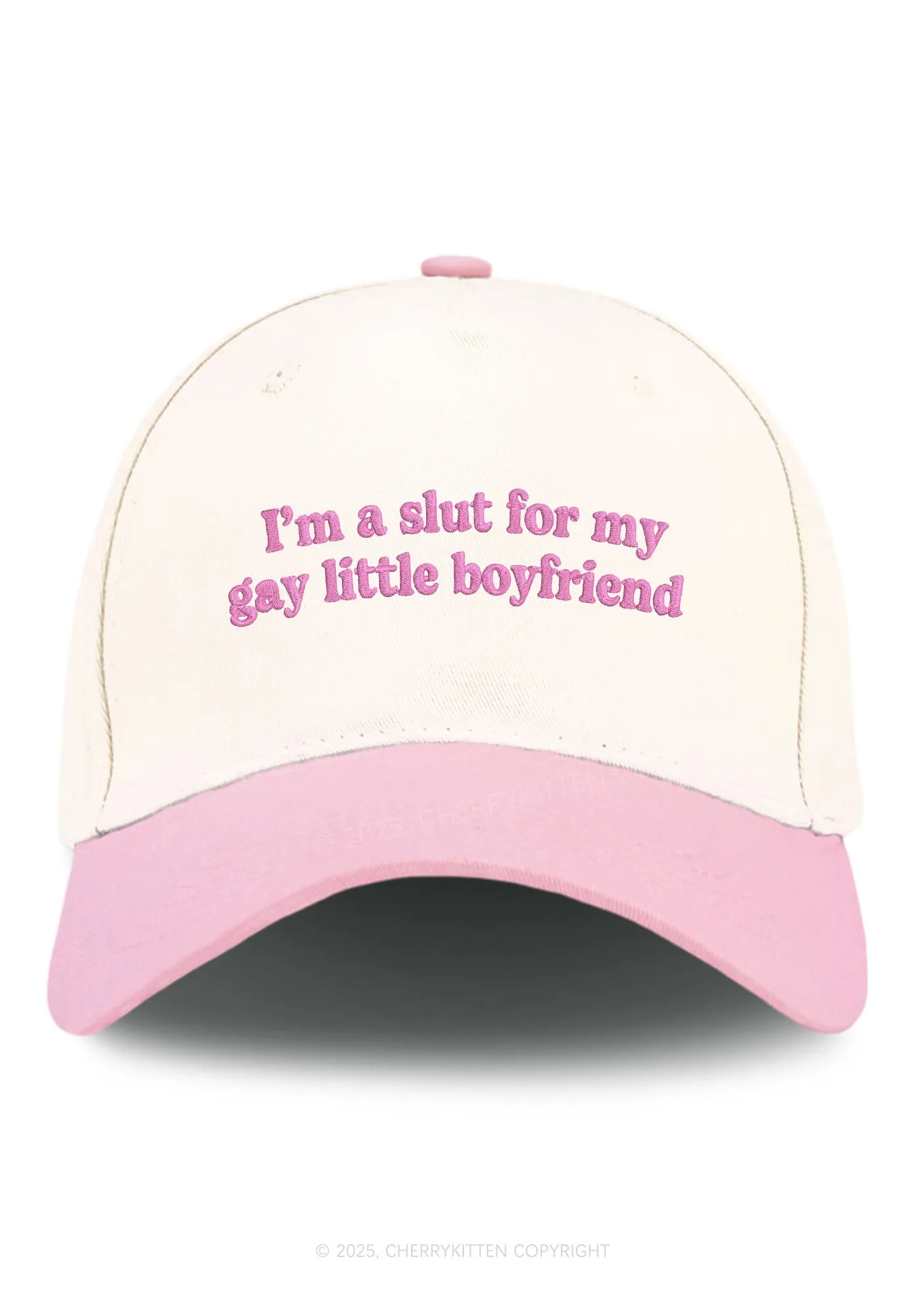 Embroidered Slxt For My Gay BF Pride Y2K Color Block Baseball Cap Cherrykitten