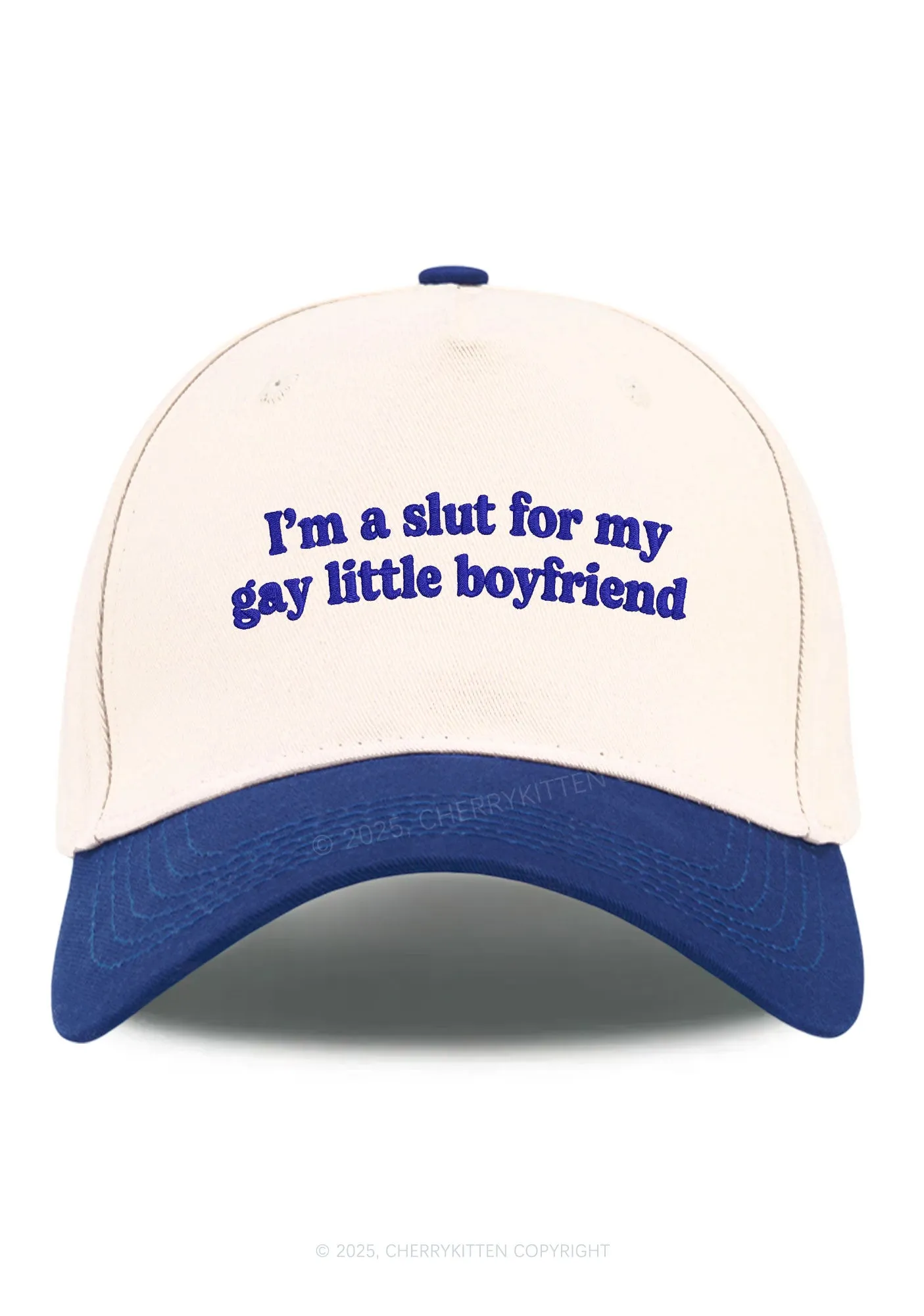 Embroidered Slxt For My Gay BF Pride Y2K Color Block Baseball Cap Cherrykitten