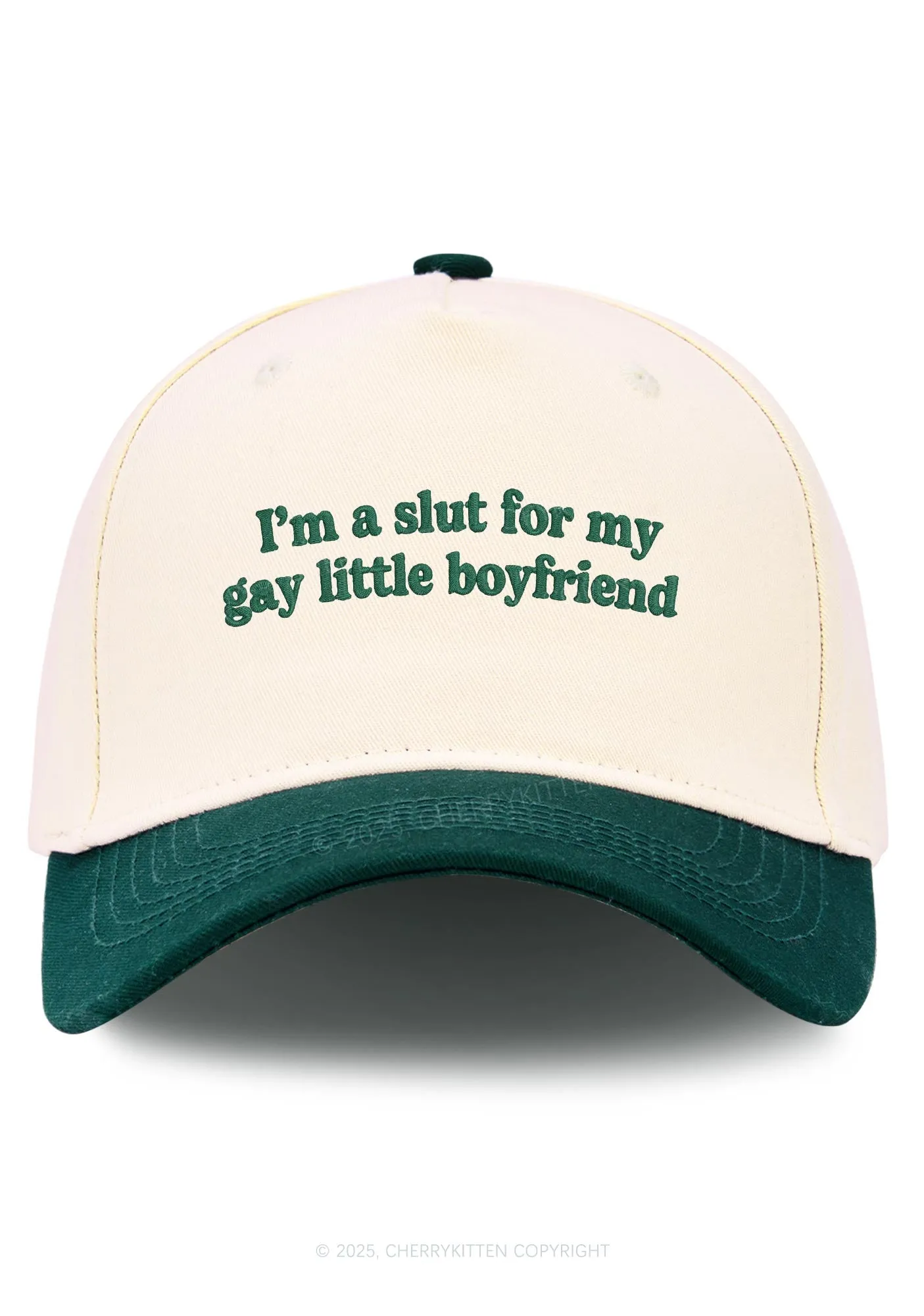 Embroidered Slxt For My Gay BF Pride Y2K Color Block Baseball Cap Cherrykitten