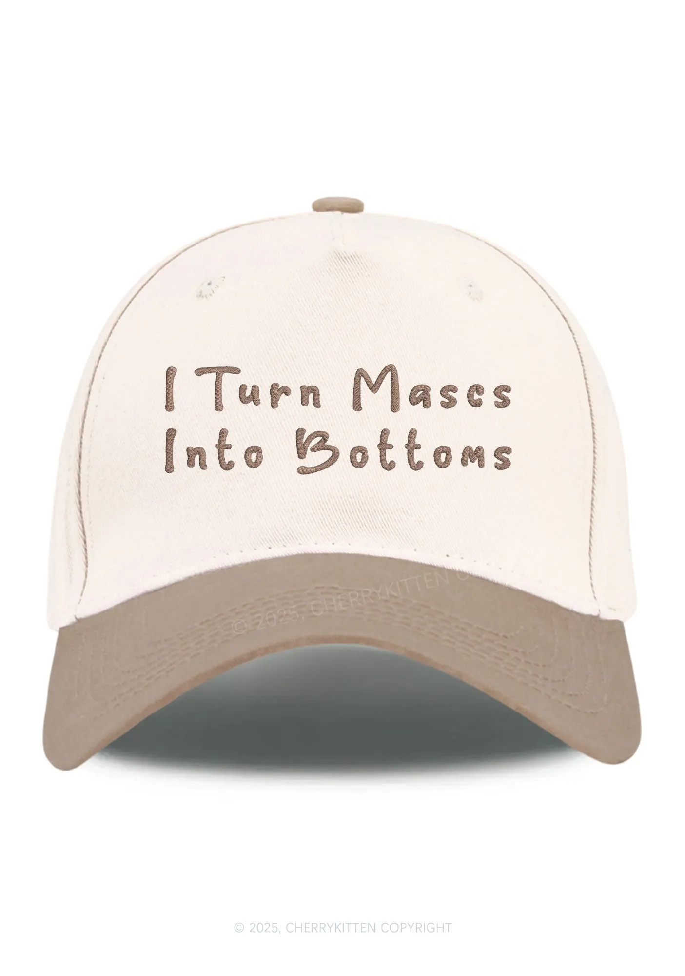 Embroidered Turn Mascs Into Bottoms Pride Y2K Color Block Baseball Cap Cherrykitten