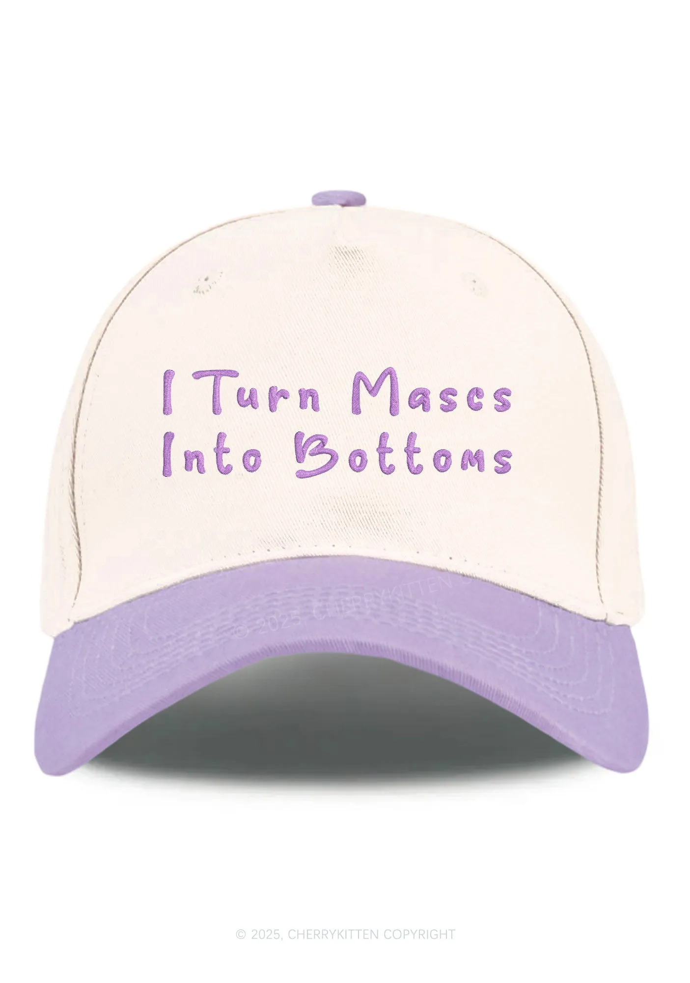 Embroidered Turn Mascs Into Bottoms Pride Y2K Color Block Baseball Cap Cherrykitten