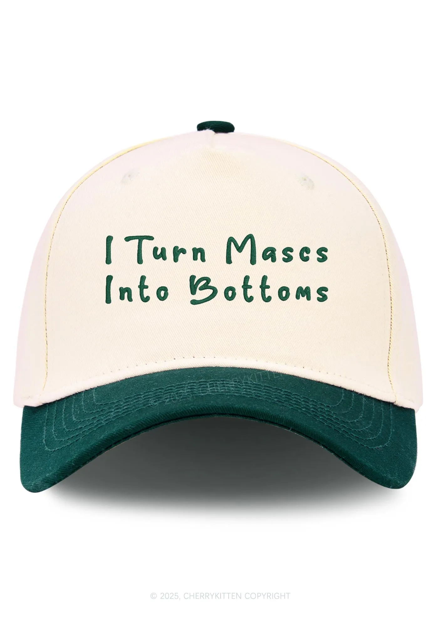 Embroidered Turn Mascs Into Bottoms Pride Y2K Color Block Baseball Cap Cherrykitten