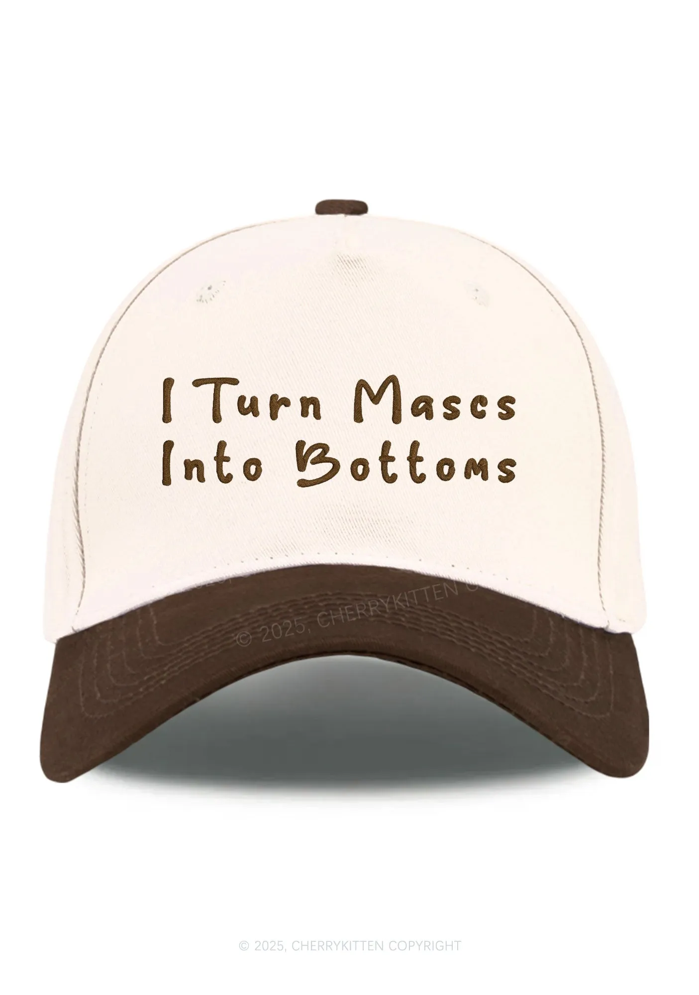 Embroidered Turn Mascs Into Bottoms Pride Y2K Color Block Baseball Cap Cherrykitten