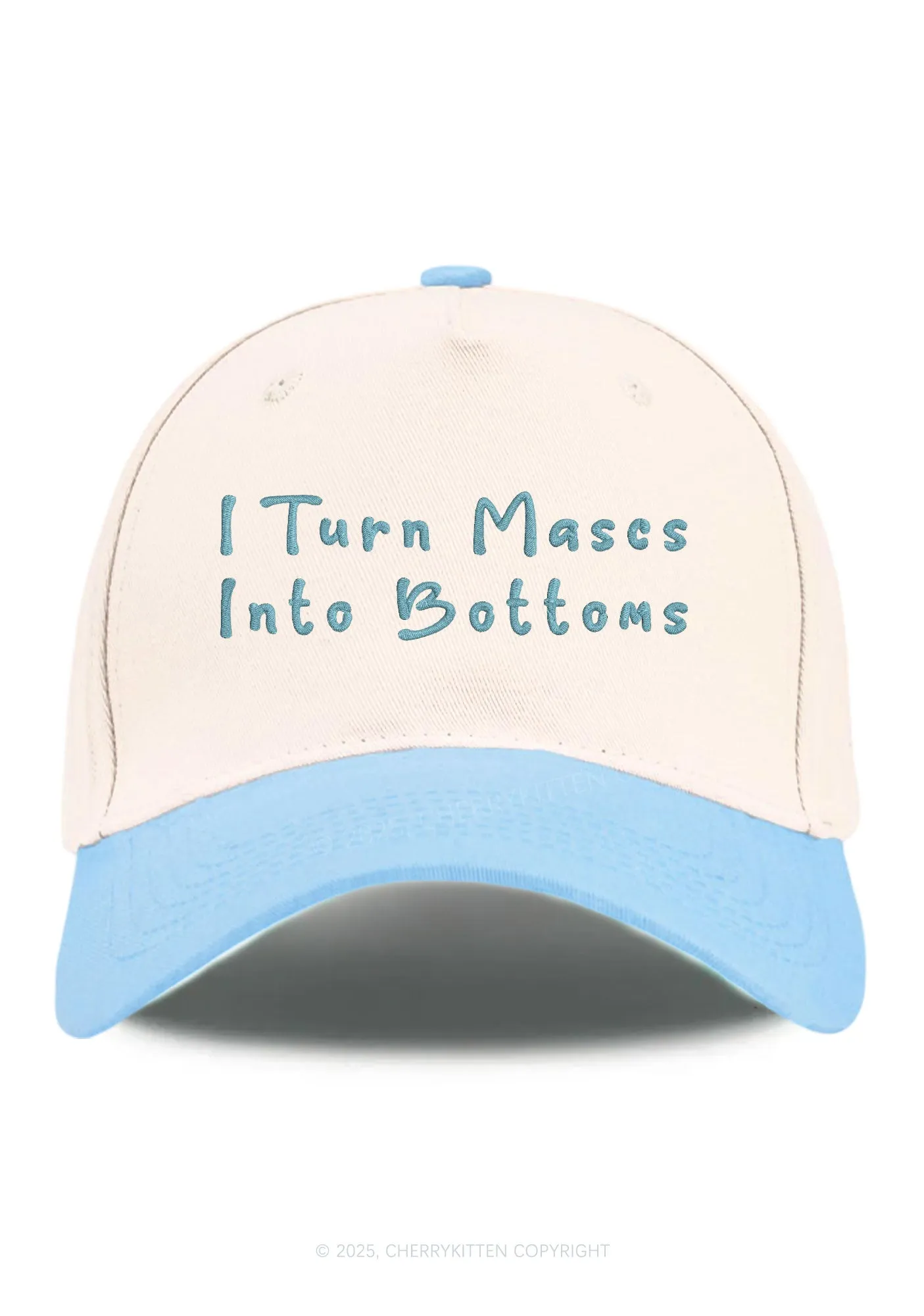 Embroidered Turn Mascs Into Bottoms Pride Y2K Color Block Baseball Cap Cherrykitten