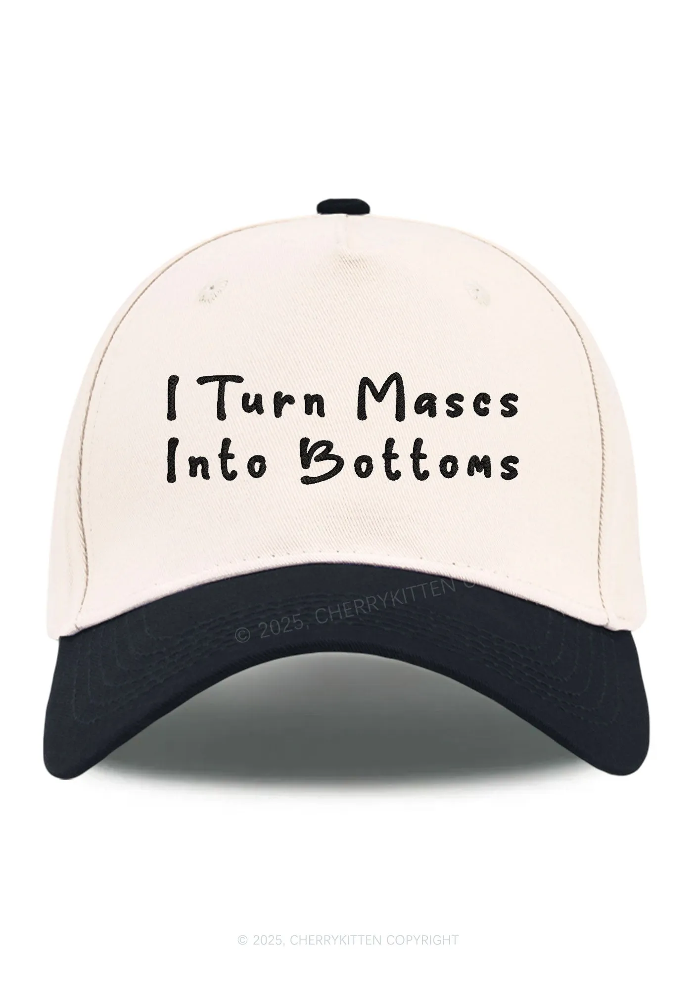 Embroidered Turn Mascs Into Bottoms Pride Y2K Color Block Baseball Cap Cherrykitten