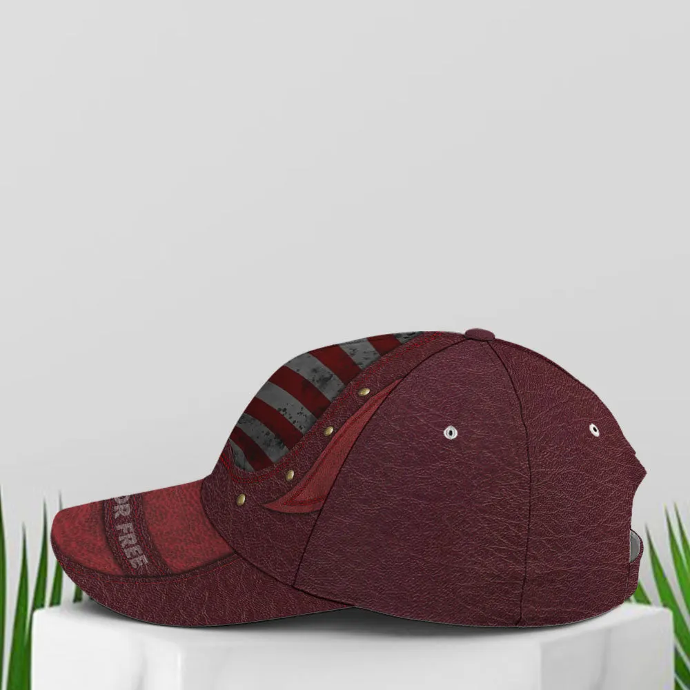 Firefighter I Do It For Free Red Leather Style Baseball Cap Coolspod