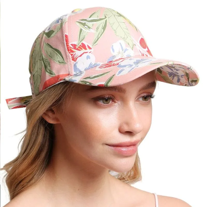 Floral Baseball Cap 100% Cotton 523 Pink (1 unit)