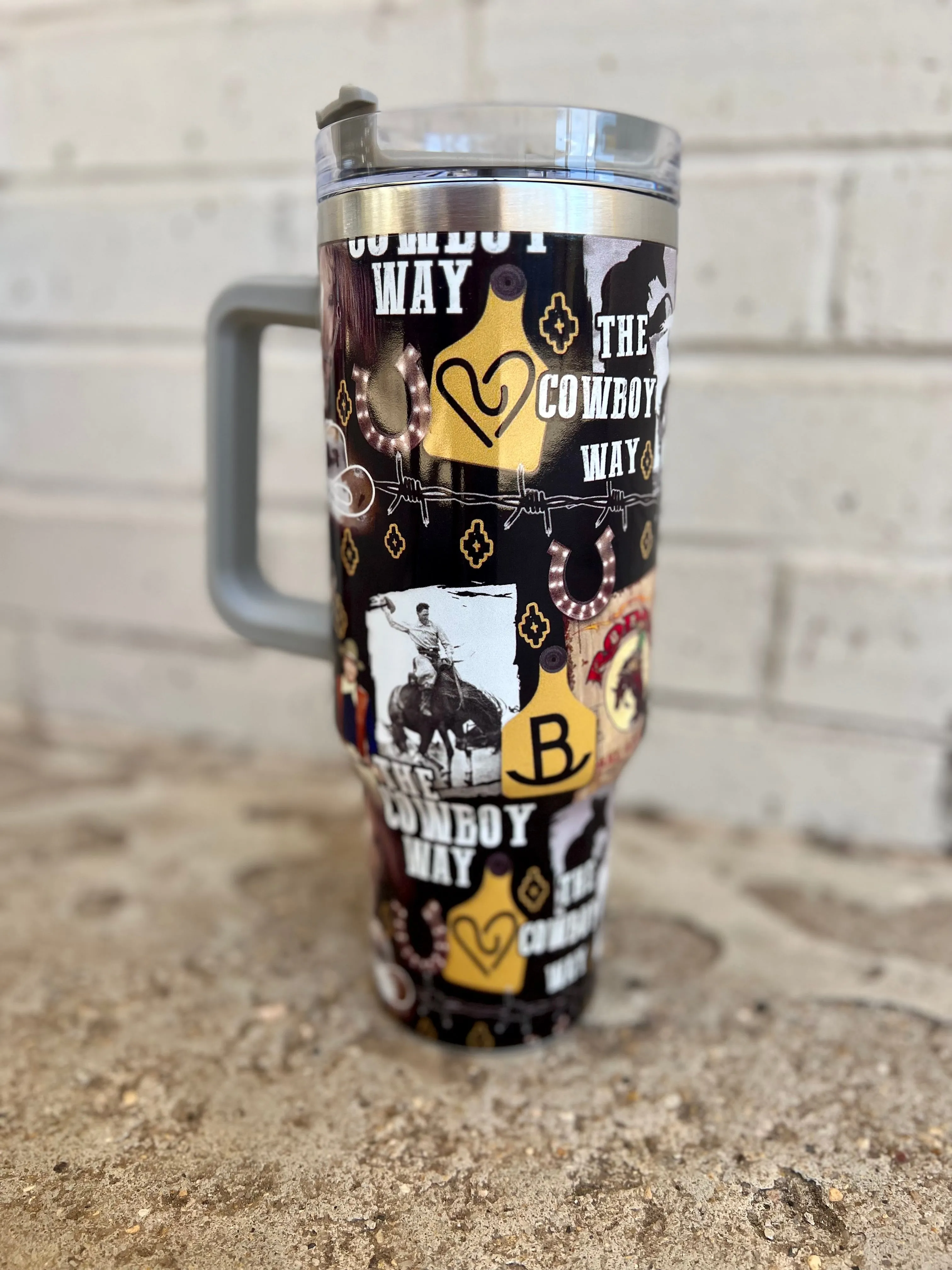 Give Me Cowboys Collage 40 oz Tumblers