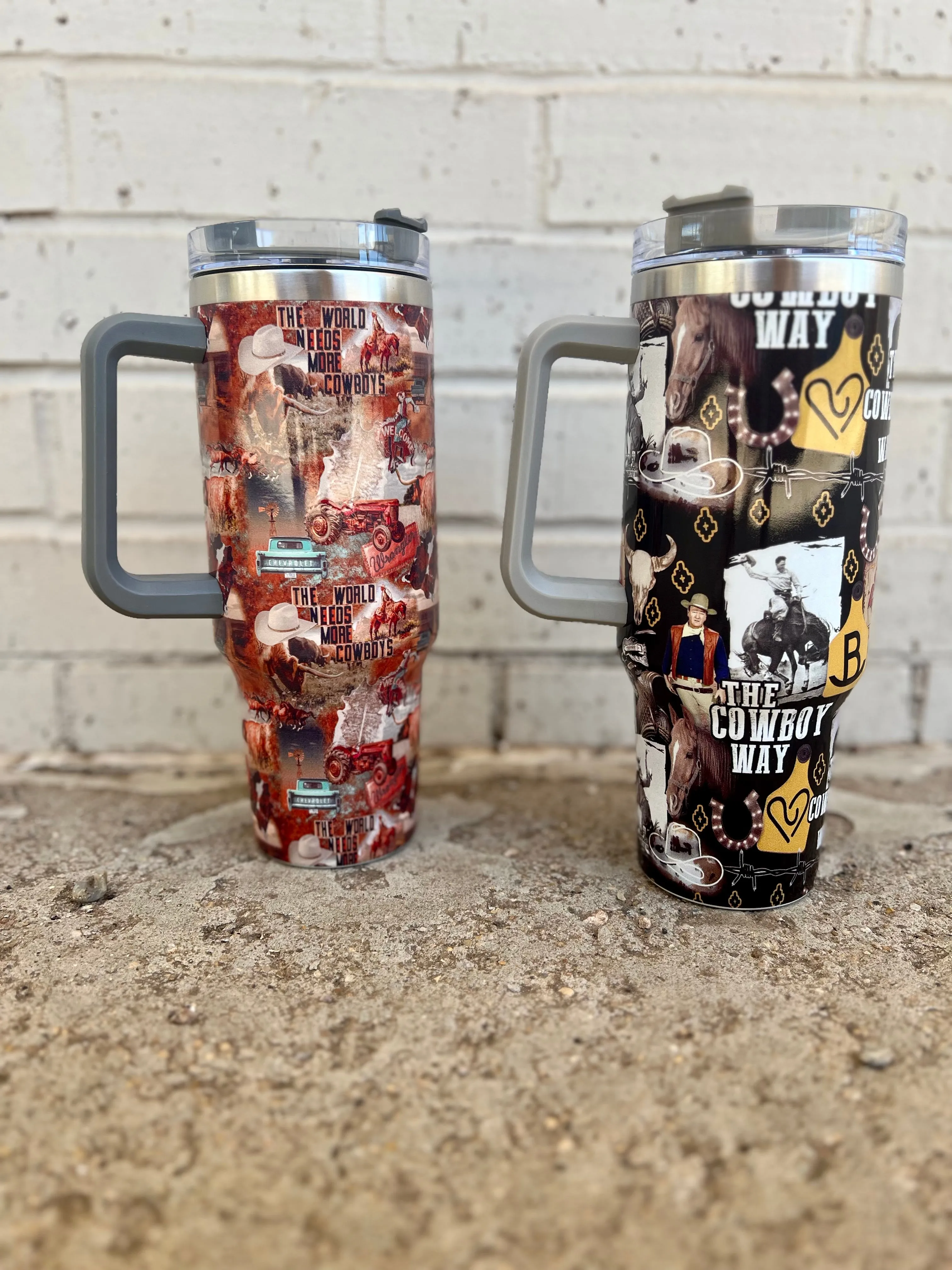 Give Me Cowboys Collage 40 oz Tumblers