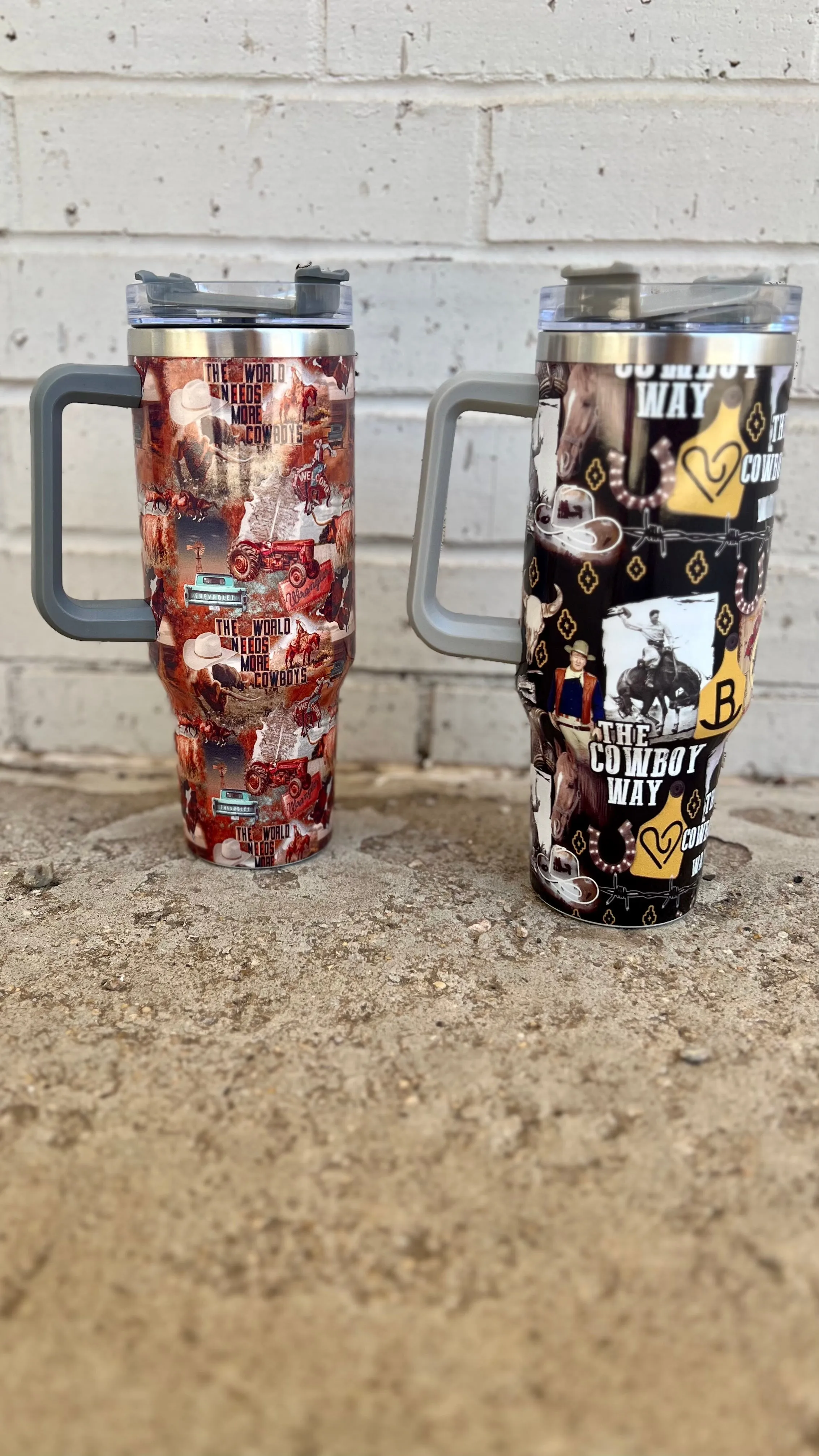 Give Me Cowboys Collage 40 oz Tumblers